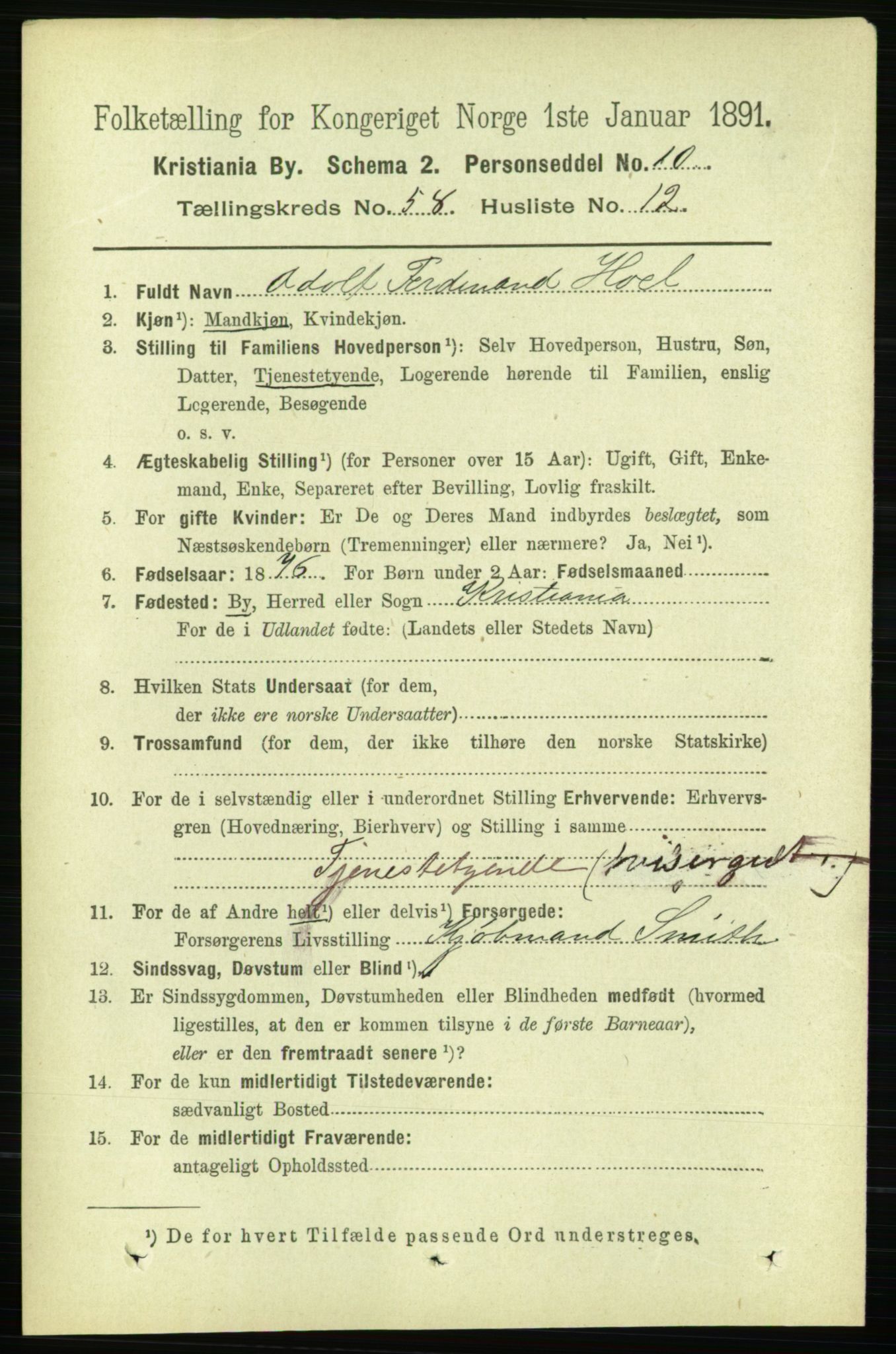 RA, 1891 census for 0301 Kristiania, 1891, p. 30828