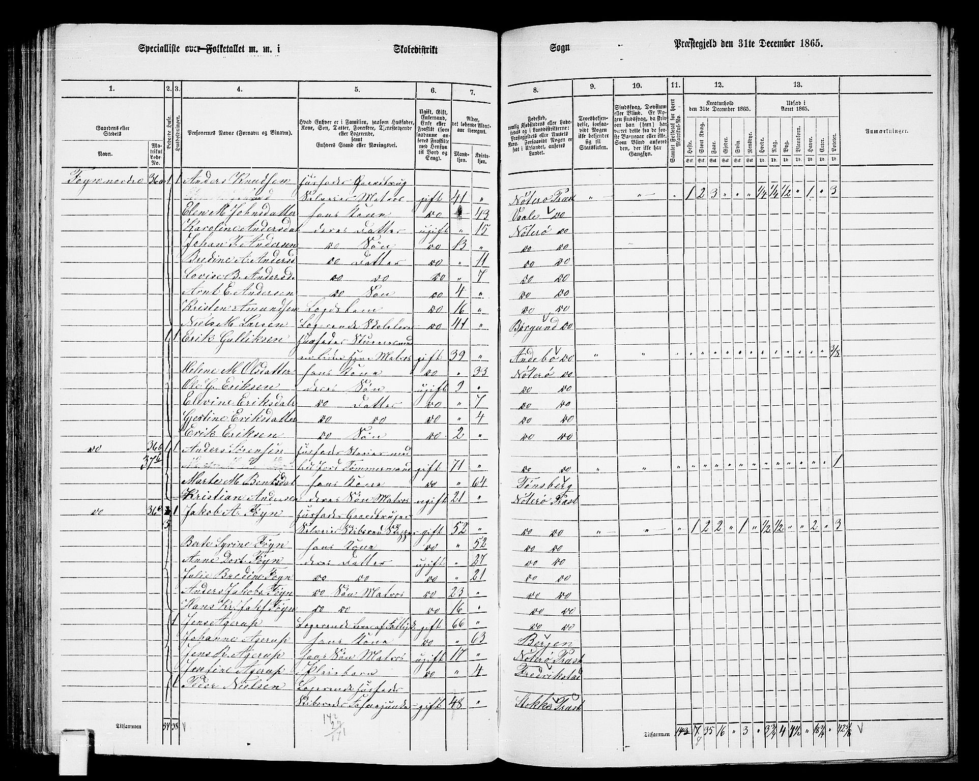 RA, 1865 census for Nøtterøy, 1865, p. 186