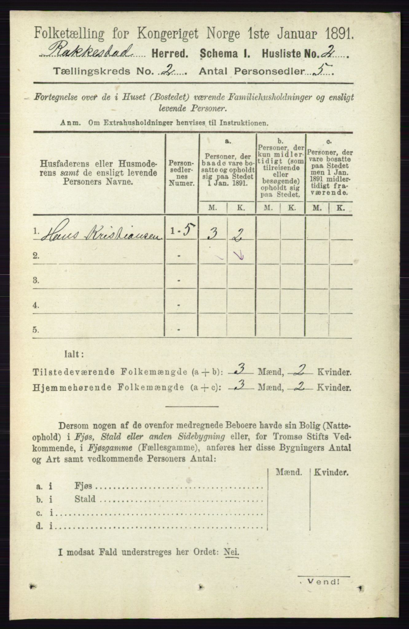 RA, 1891 census for 0128 Rakkestad, 1891, p. 522