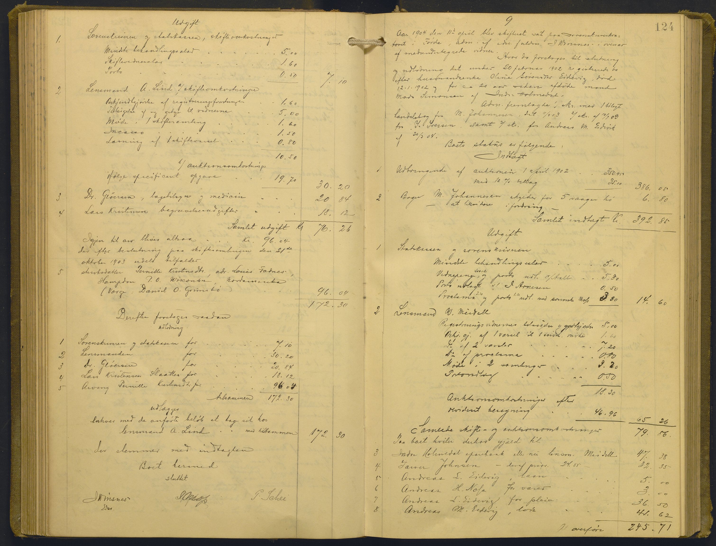 Sunnfjord tingrett, AV/SAB-A-3201/1/H/Hd/L0009: Skifteutlodningsprotokoll, 1903-1907, p. 123b-124a