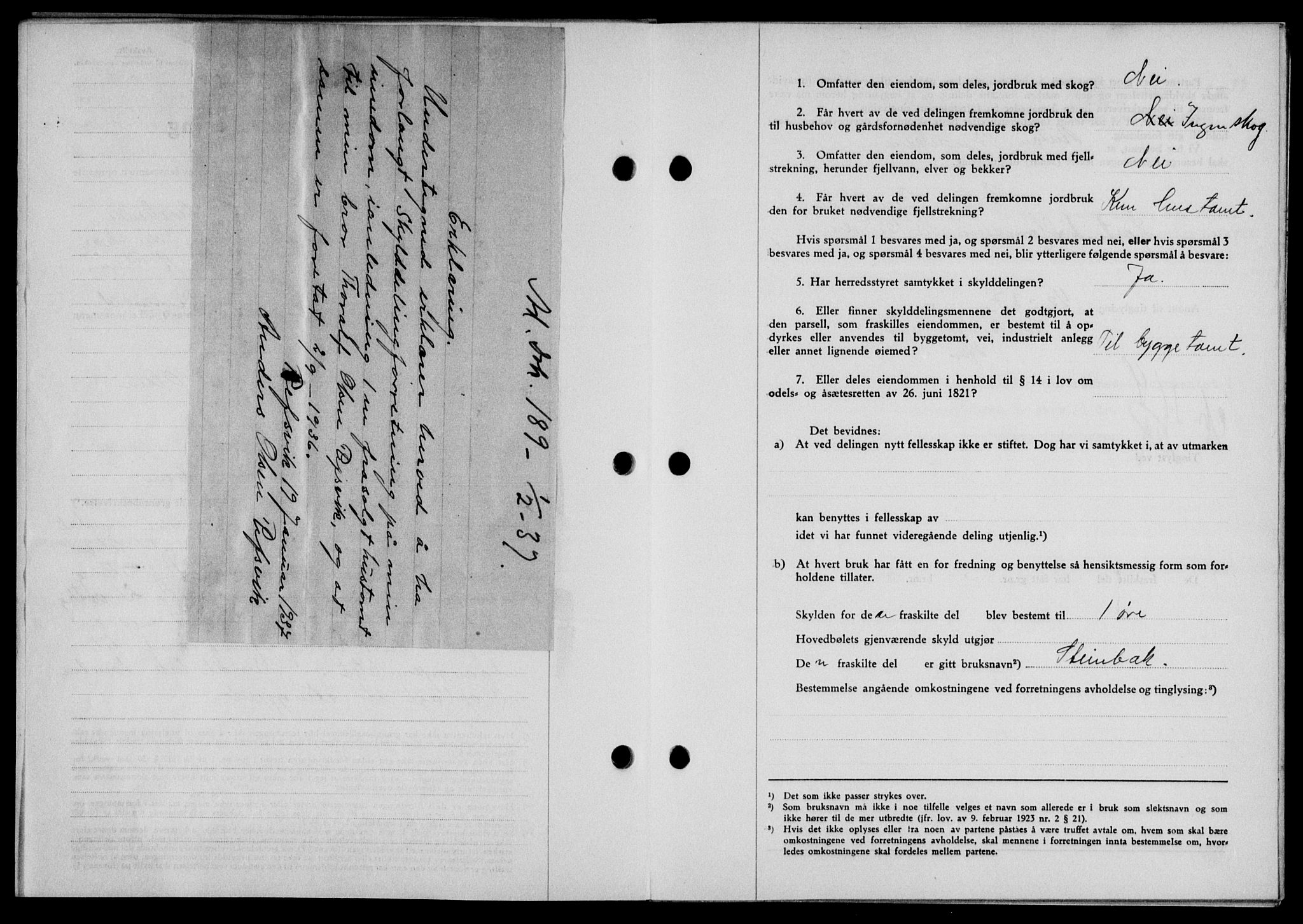 Lofoten sorenskriveri, SAT/A-0017/1/2/2C/L0001a: Mortgage book no. 1a, 1936-1937, Diary no: : 189/1937