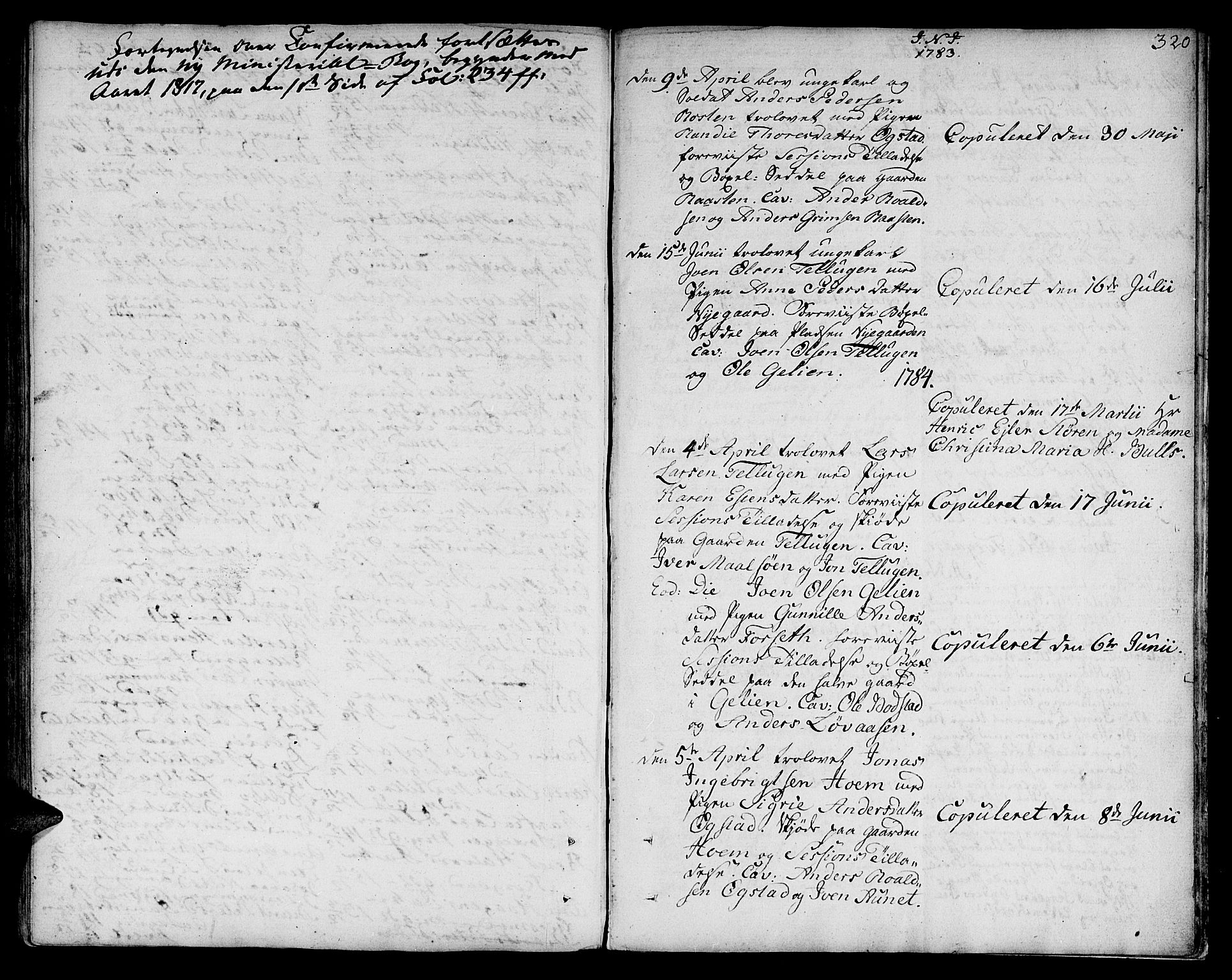 Ministerialprotokoller, klokkerbøker og fødselsregistre - Sør-Trøndelag, SAT/A-1456/618/L0438: Parish register (official) no. 618A03, 1783-1815, p. 320