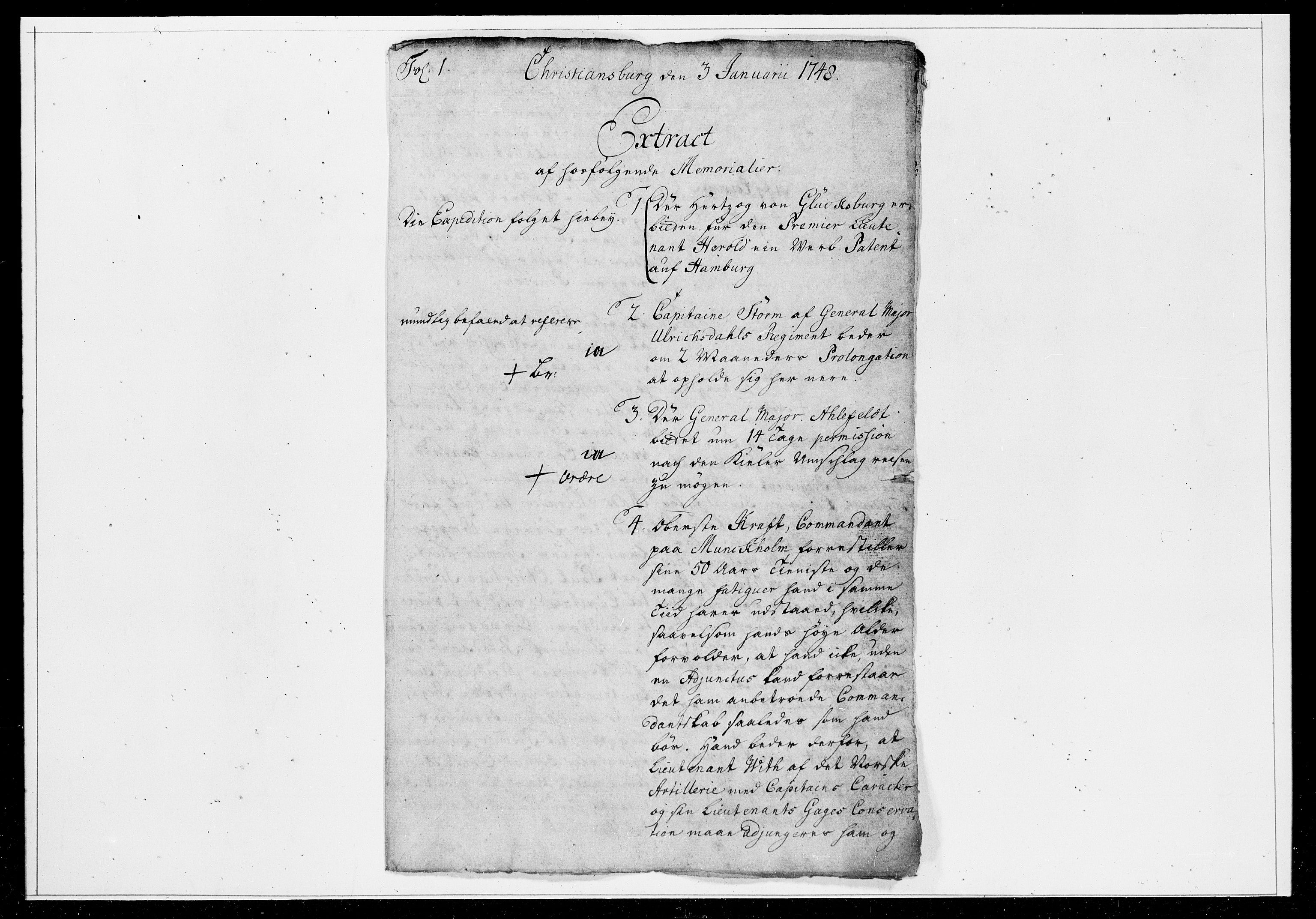 Krigskollegiet, Krigskancelliet, DRA/A-0006/-/1205-1210: Refererede sager, 1748, p. 2