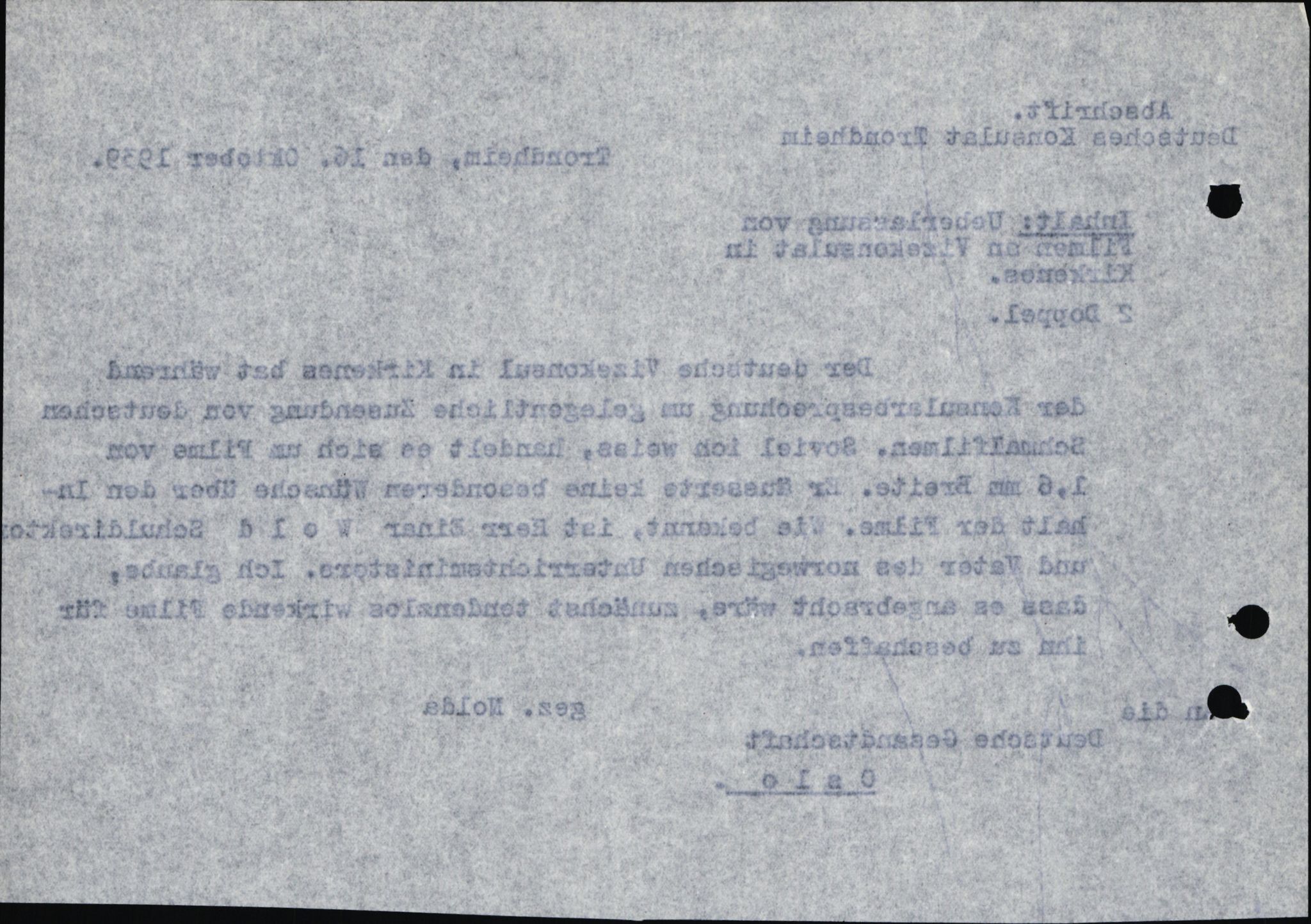 Forsvarets Overkommando. 2 kontor. Arkiv 11.4. Spredte tyske arkivsaker, AV/RA-RAFA-7031/D/Dar/Darc/L0026: FO.II. Tyske konsulater, 1928-1940, p. 825