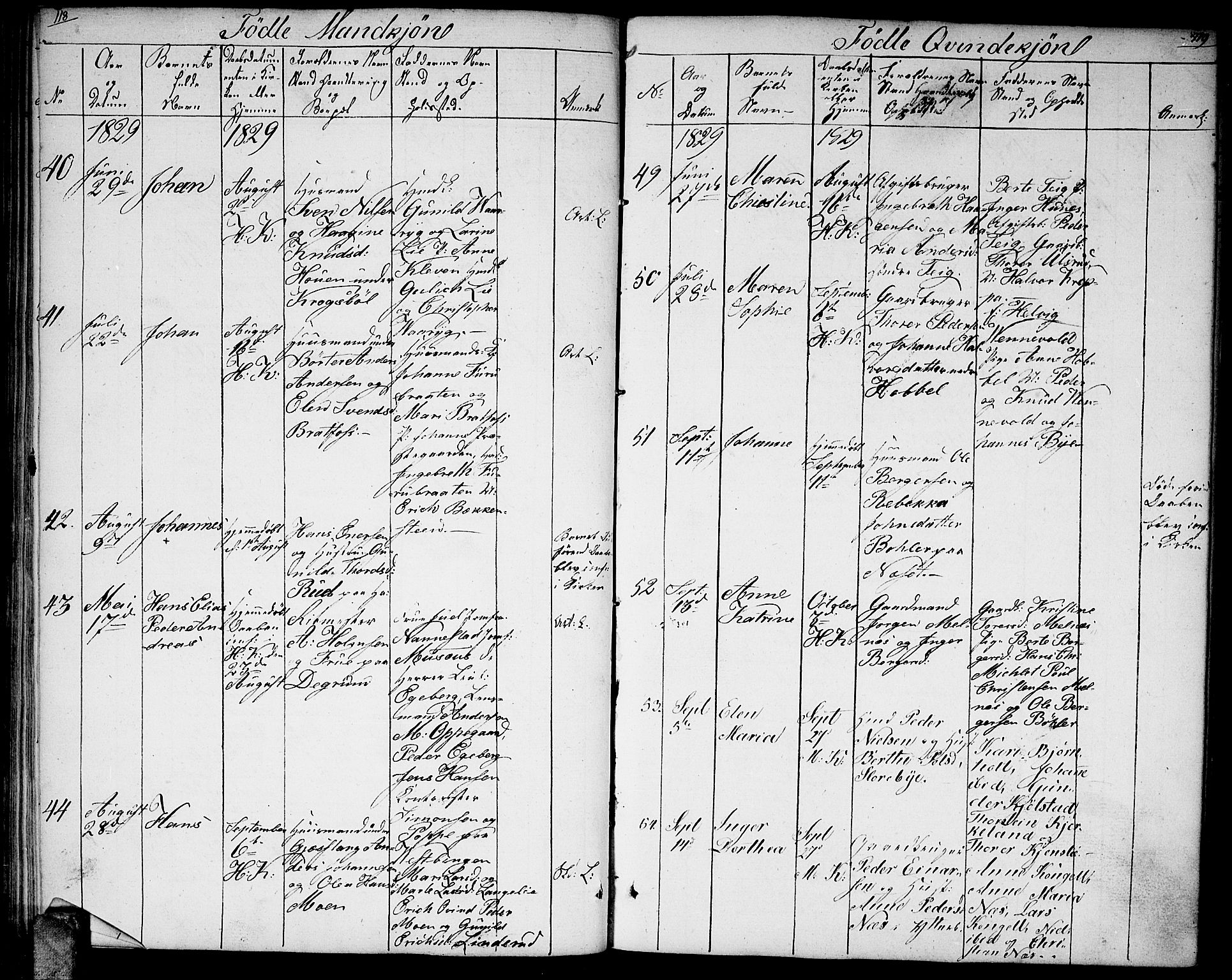 Enebakk prestekontor Kirkebøker, SAO/A-10171c/F/Fa/L0007: Parish register (official) no. I 7, 1823-1832, p. 118-119