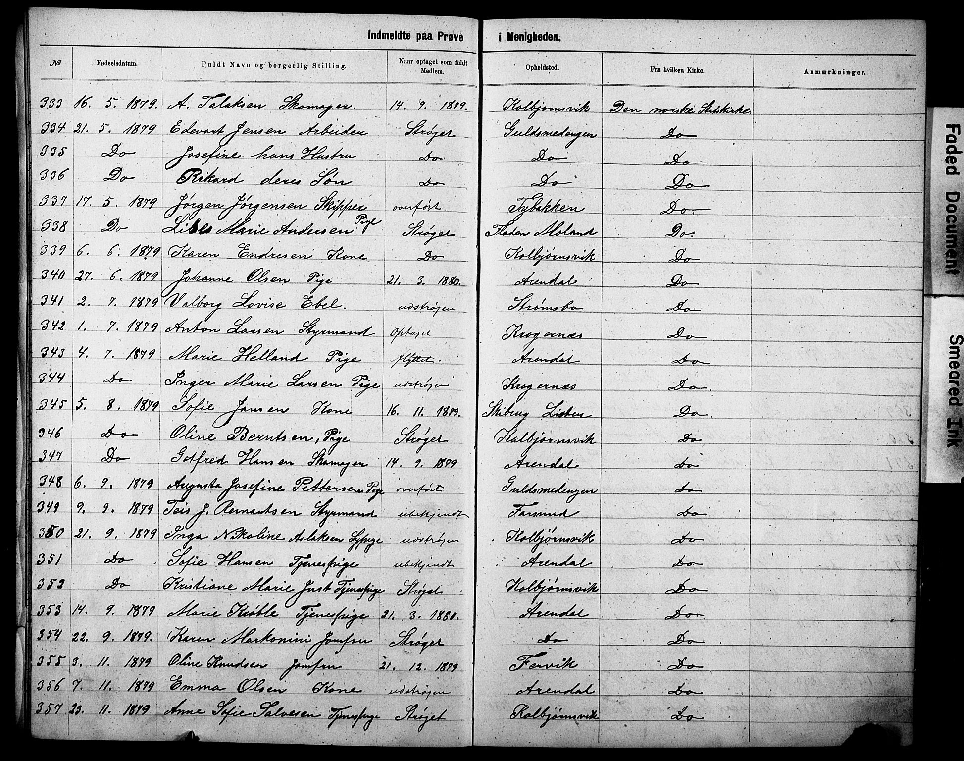 Metodistmenigheten, Arendal, AV/SAK-1292-0011/F/Fa/L0002: Dissenter register no. F-3, 1867-1884