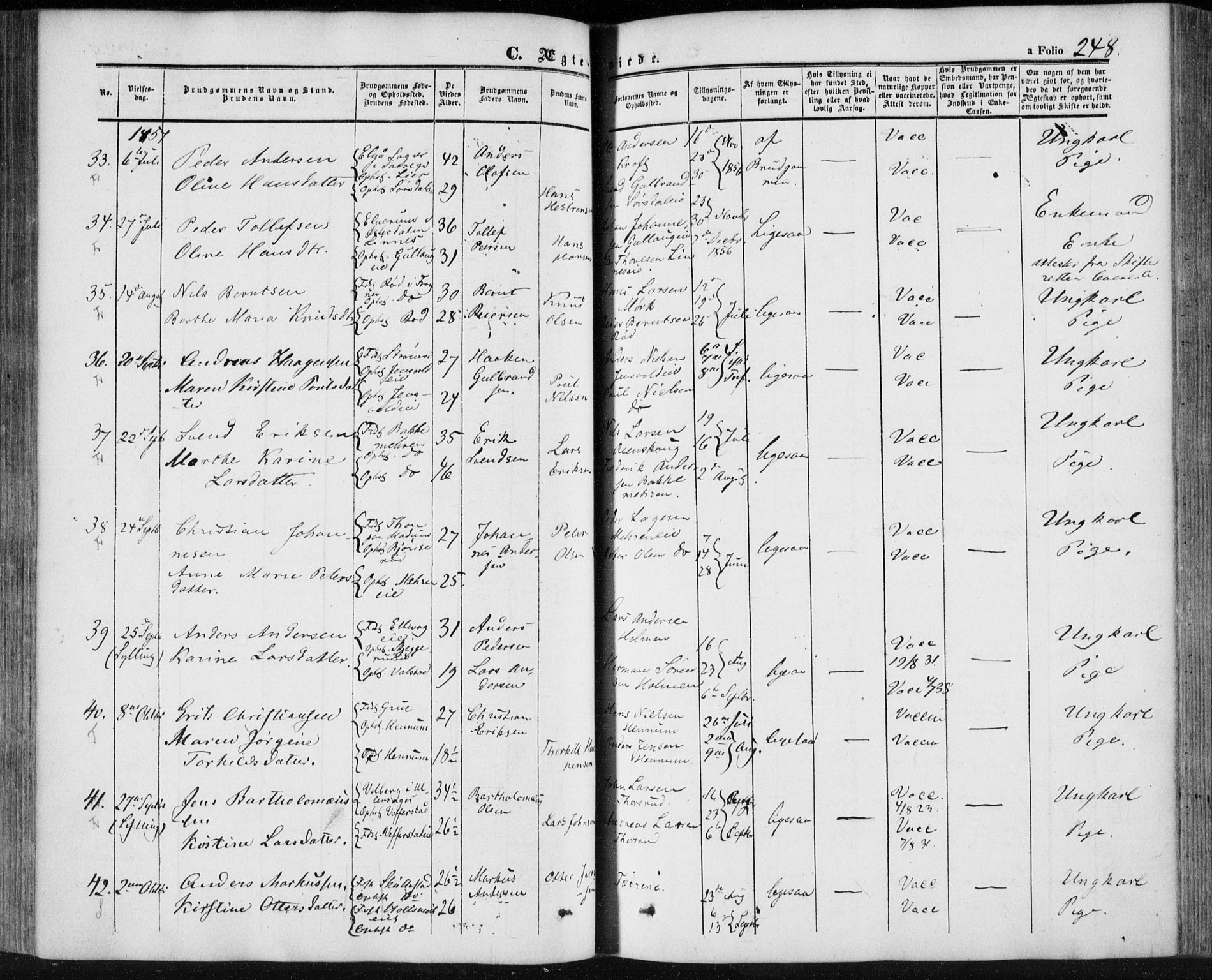 Lier kirkebøker, SAKO/A-230/F/Fa/L0012: Parish register (official) no. I 12, 1854-1864, p. 248