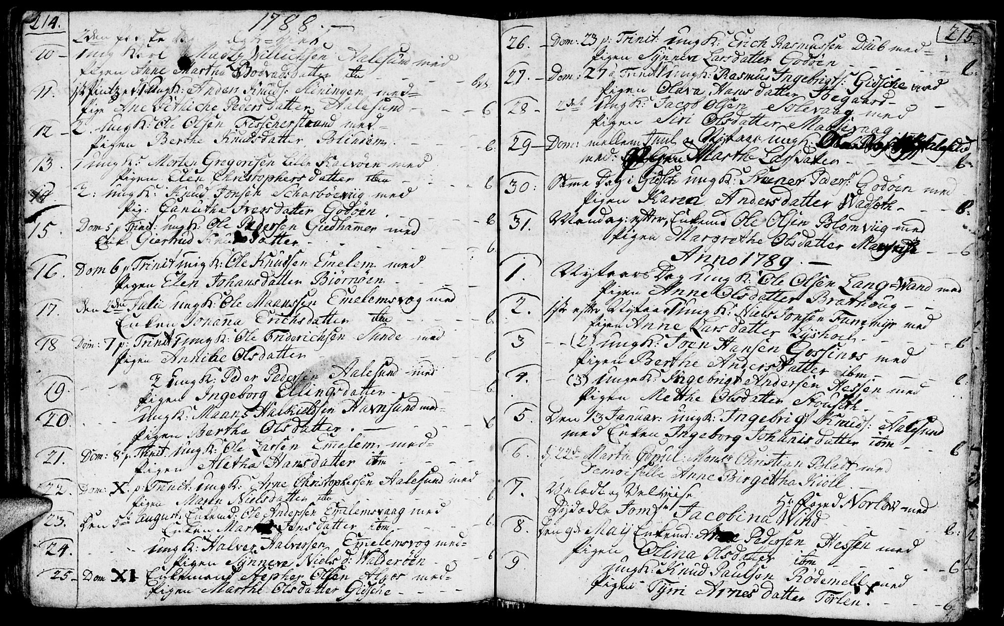 Ministerialprotokoller, klokkerbøker og fødselsregistre - Møre og Romsdal, AV/SAT-A-1454/528/L0421: Parish register (copy) no. 528C02, 1785-1800, p. 214-215