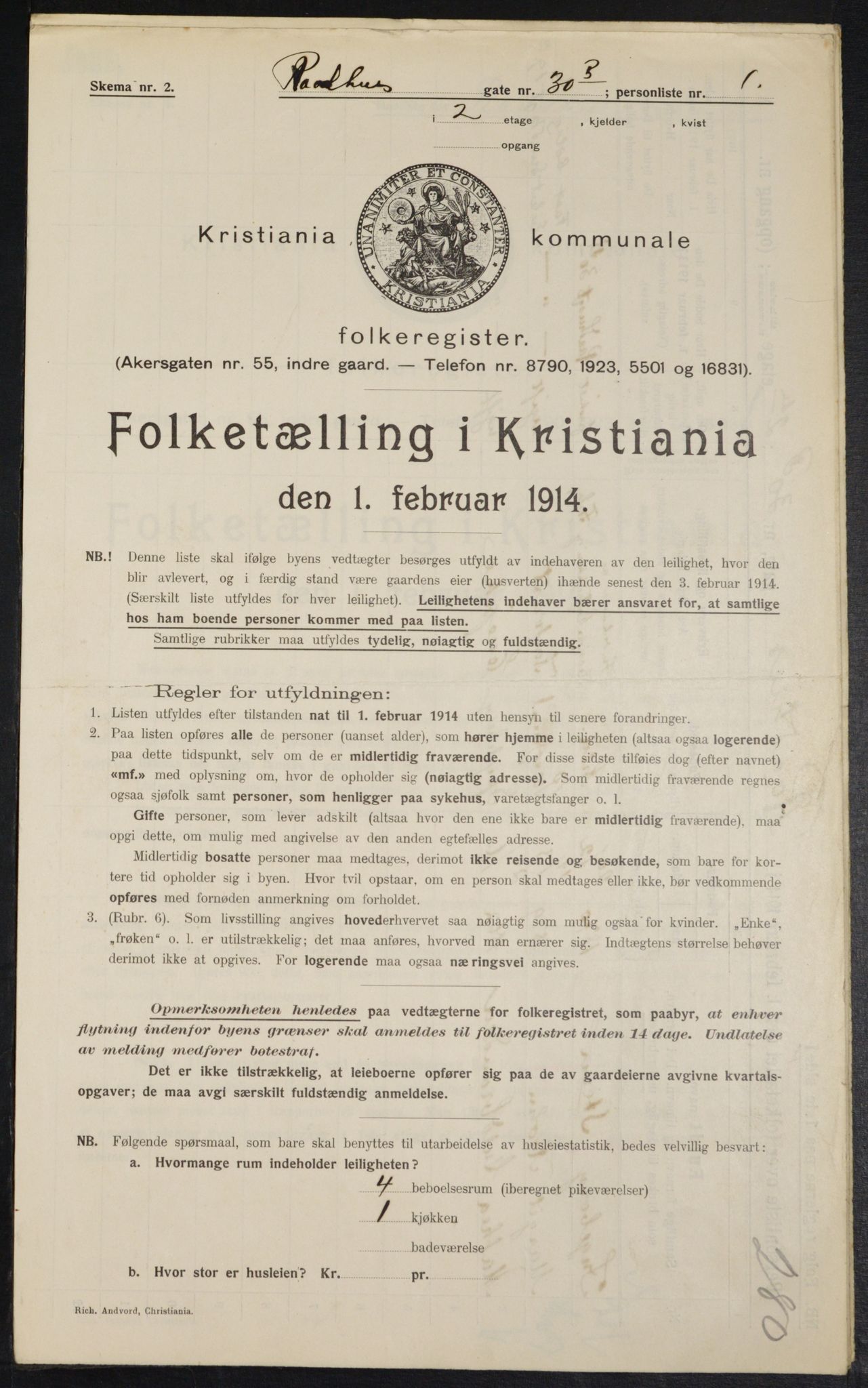 OBA, Municipal Census 1914 for Kristiania, 1914, p. 86256