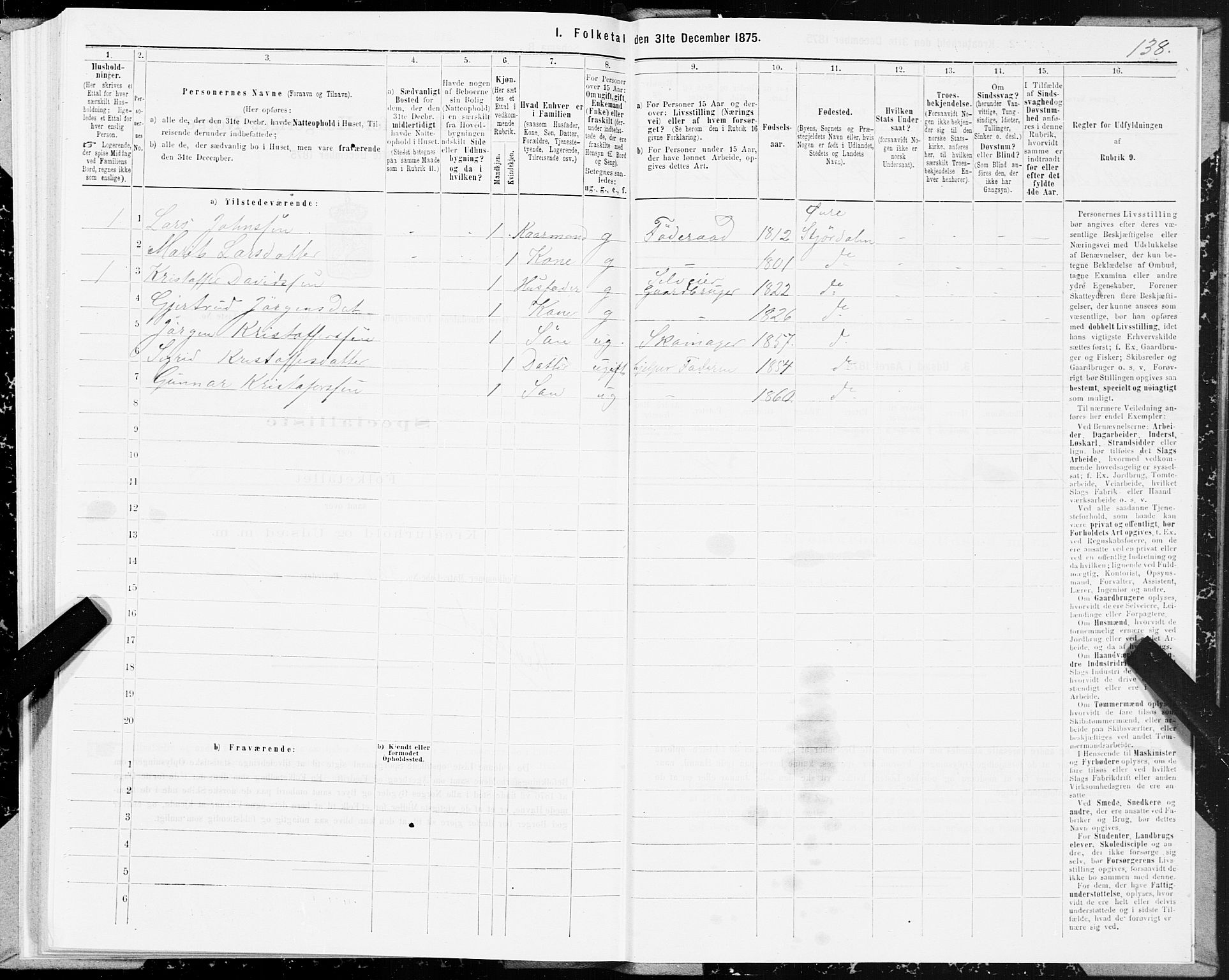 SAT, 1875 census for 1711P Øvre Stjørdal, 1875, p. 4138