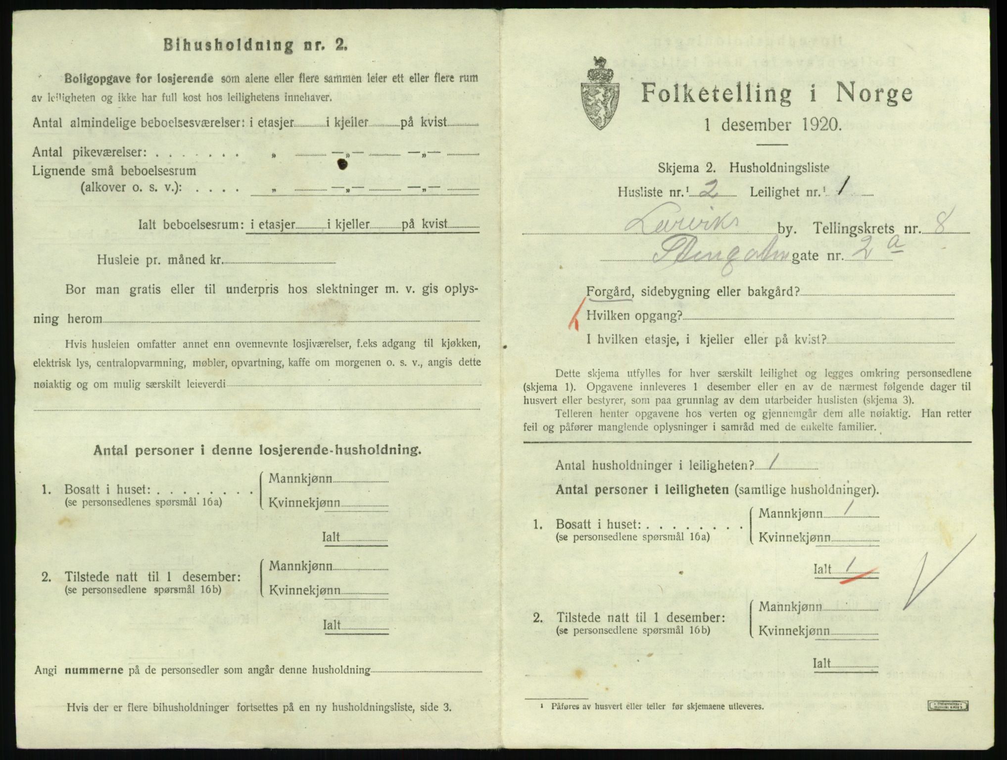 SAKO, 1920 census for Larvik, 1920, p. 6564