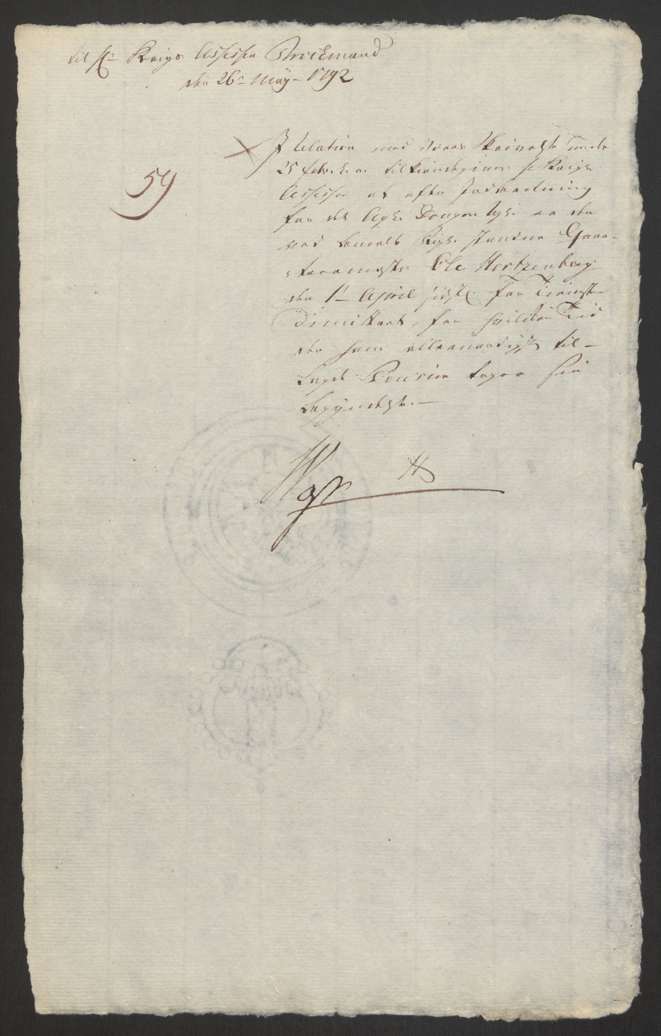 Forsvaret, Den norske kvesthuskasse/krigshospitalkasse, AV/RA-RAFA-1887/F/Fa/L0008: Konsepter, 1790-1793, p. 838
