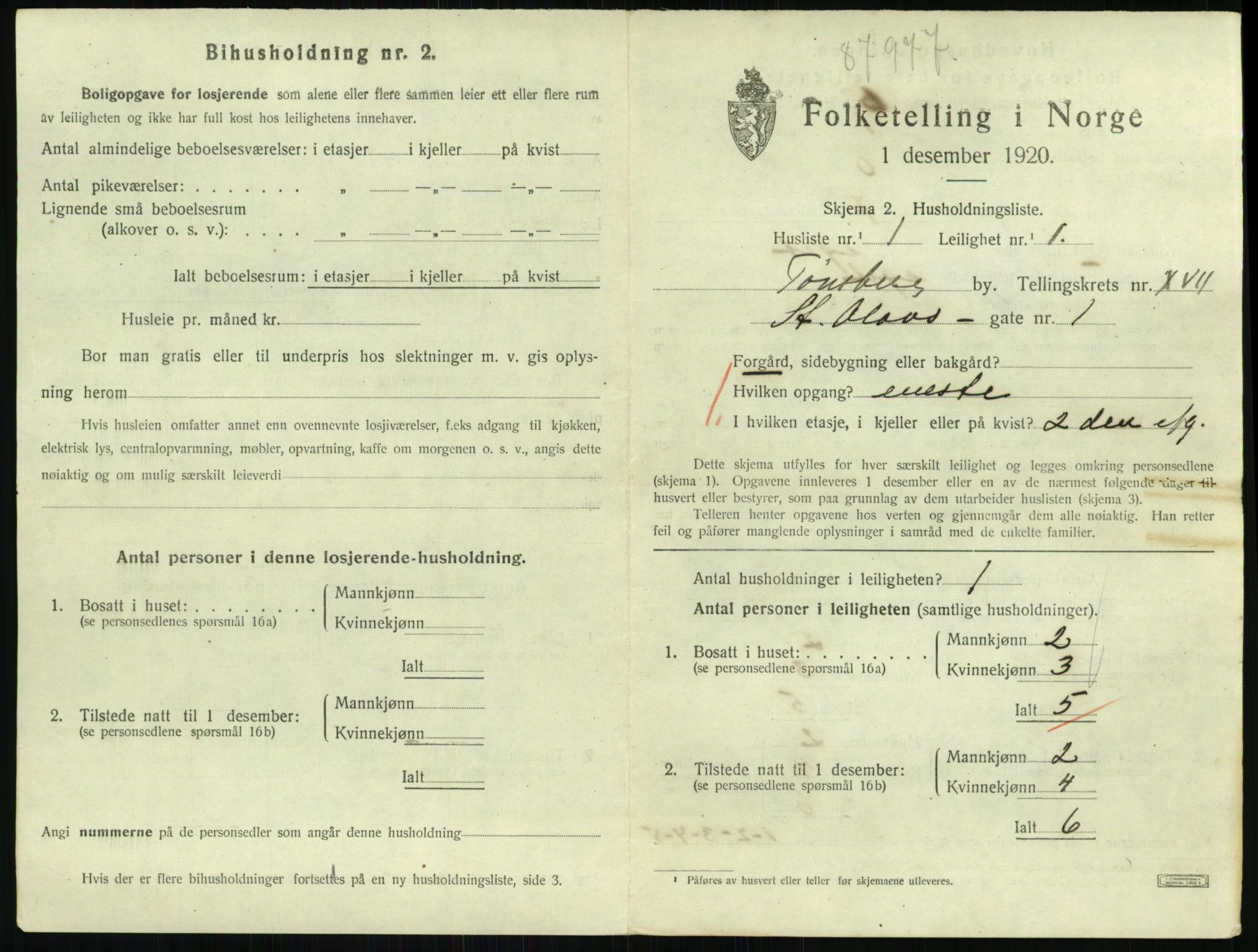 SAKO, 1920 census for Tønsberg, 1920, p. 6583