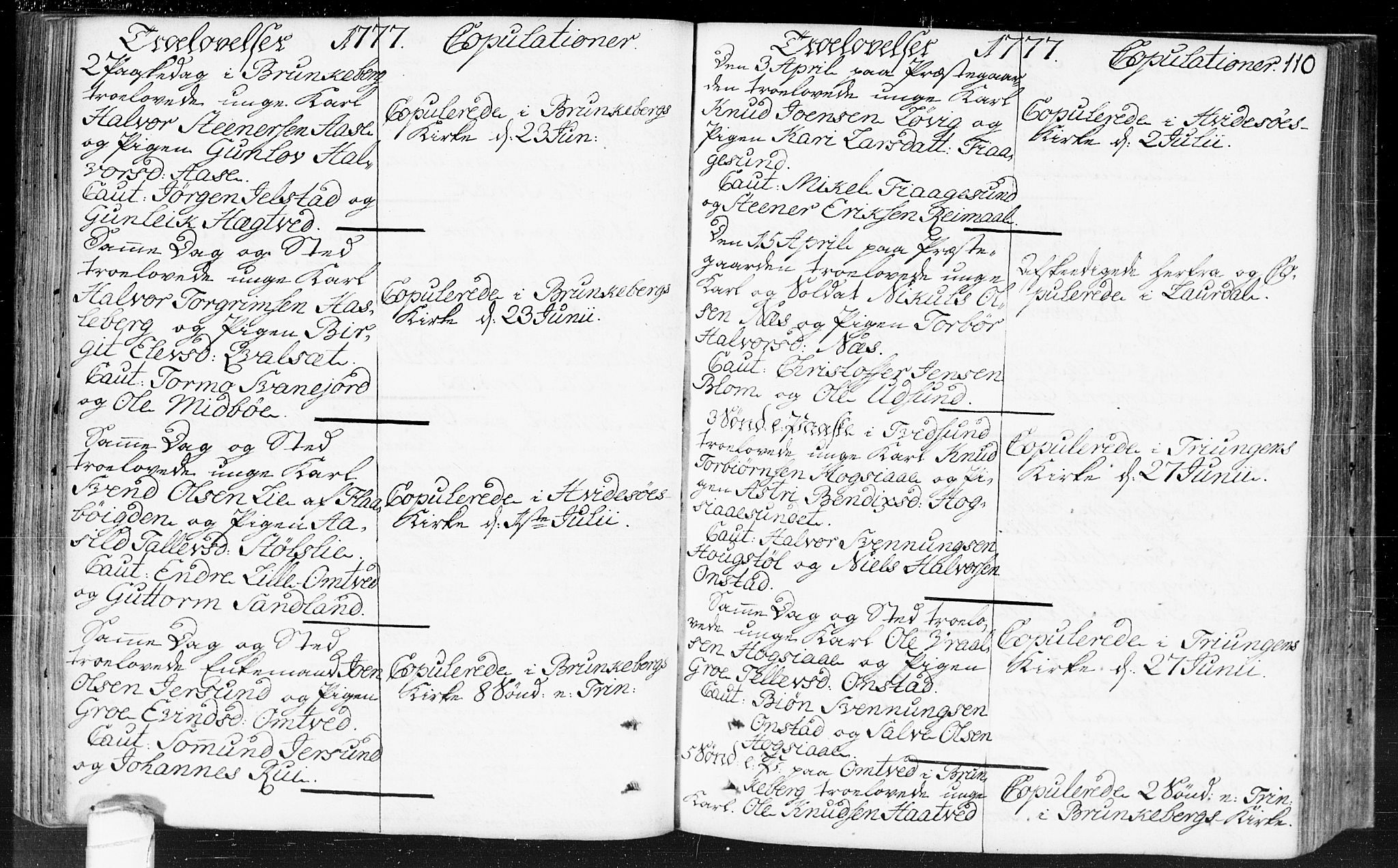 Kviteseid kirkebøker, AV/SAKO-A-276/F/Fa/L0002: Parish register (official) no. I 2, 1773-1786, p. 110