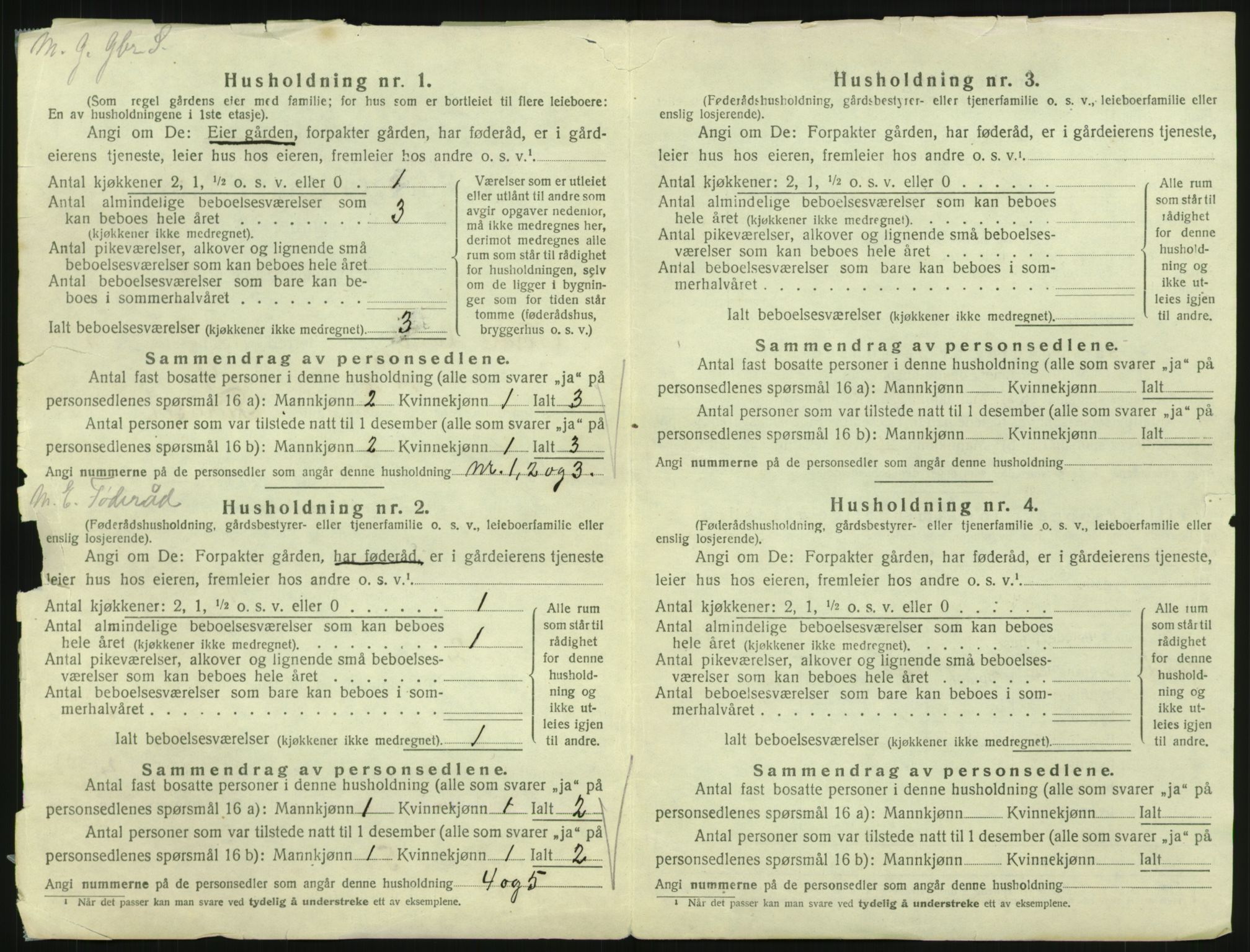 SAH, 1920 census for Nordre Land, 1920, p. 55