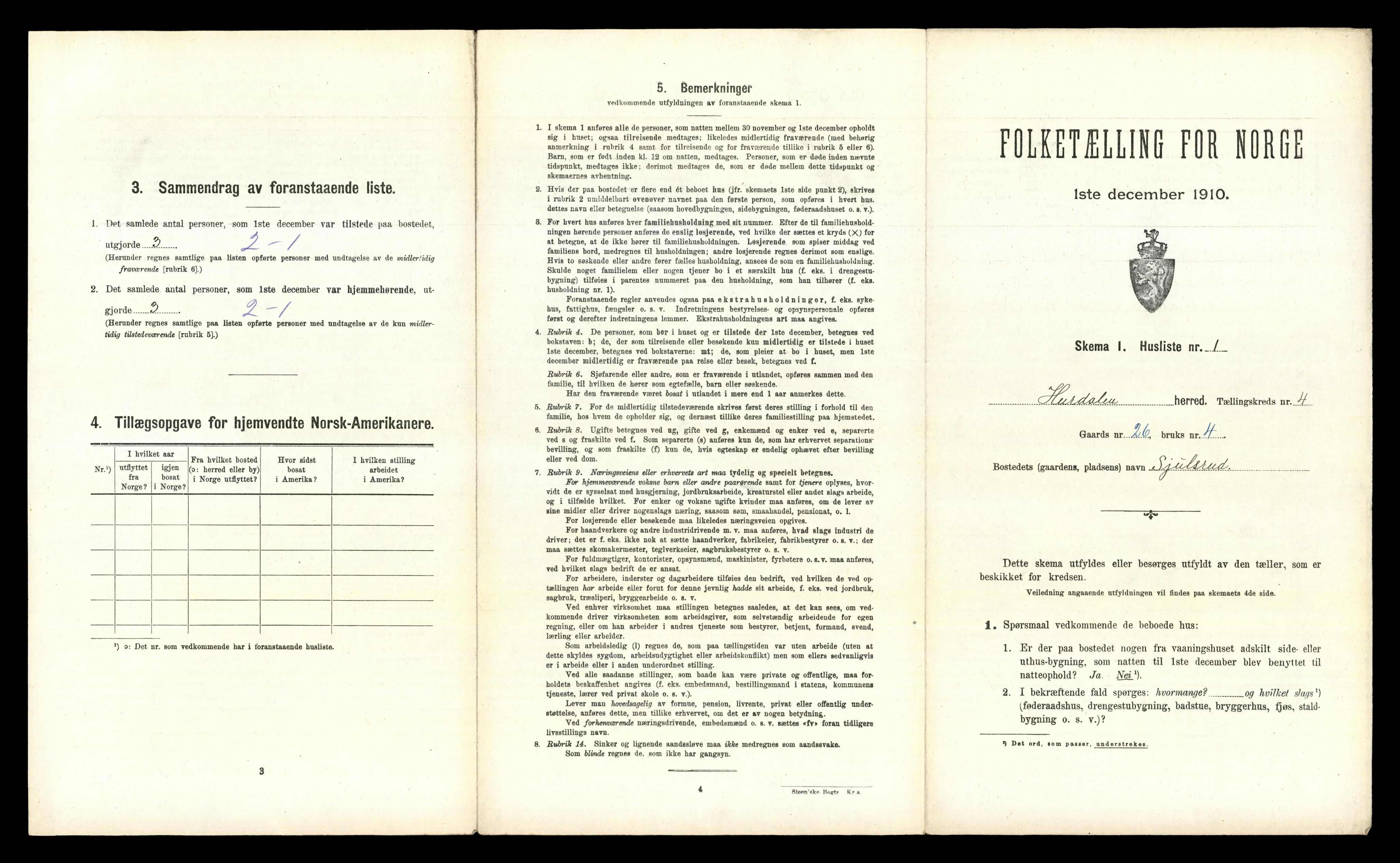 RA, 1910 census for Hurdal, 1910, p. 378