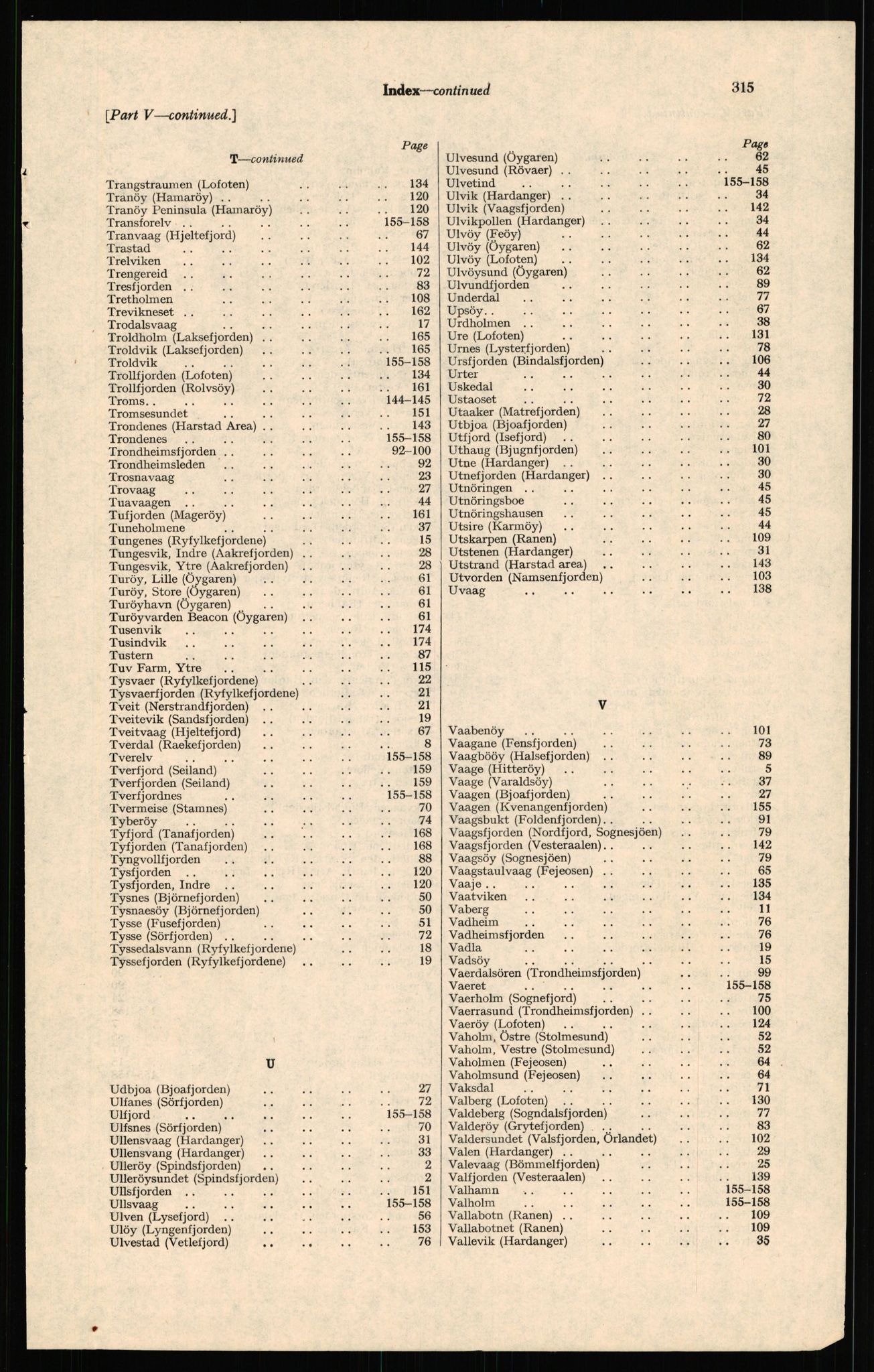 Forsvaret, Forsvarets overkommando II, AV/RA-RAFA-3915/D/Dd/L0004: Index of Reports on Norway, 1943-1944, p. 531