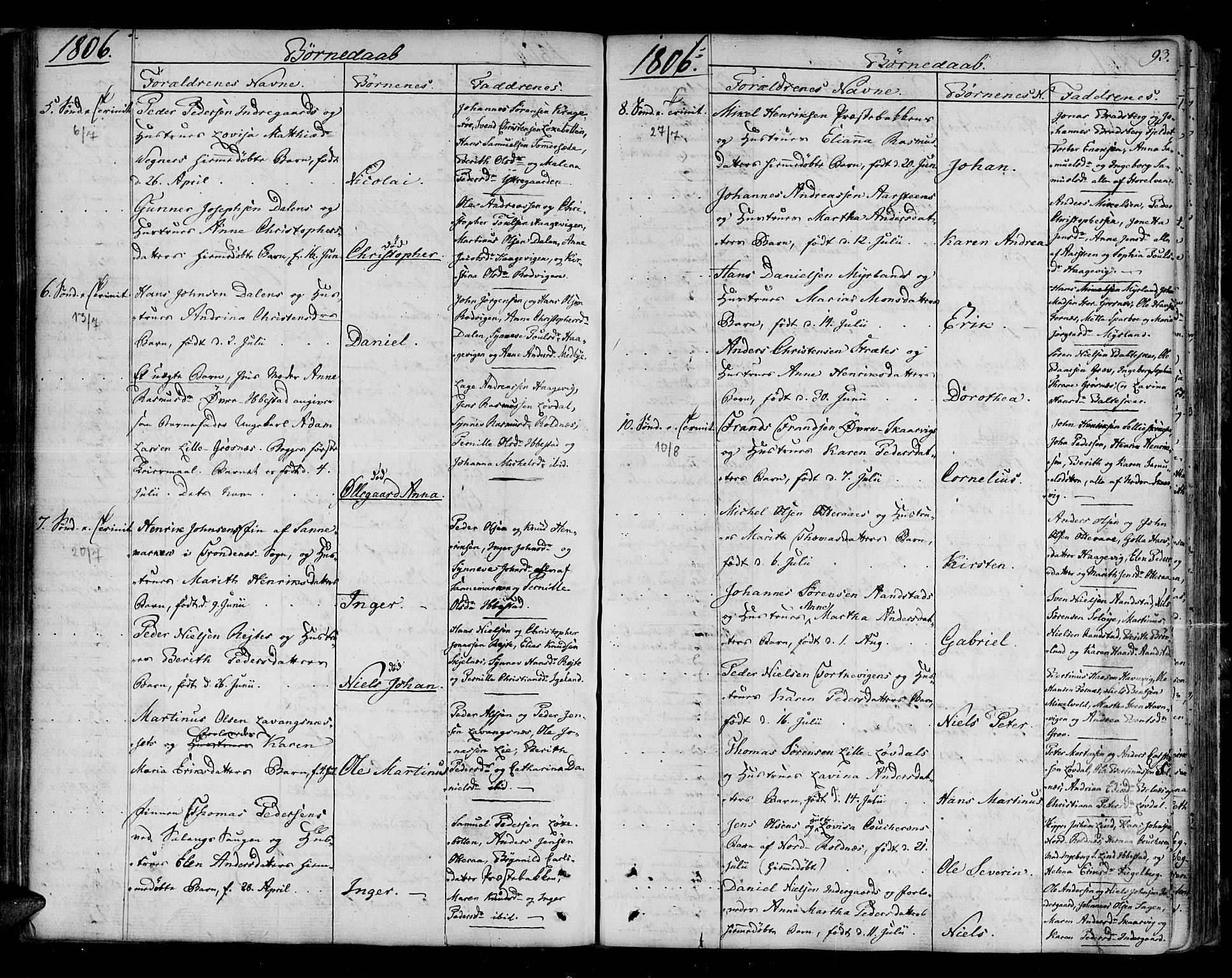 Ibestad sokneprestembete, SATØ/S-0077/H/Ha/Haa/L0004kirke: Parish register (official) no. 4, 1801-1824, p. 93