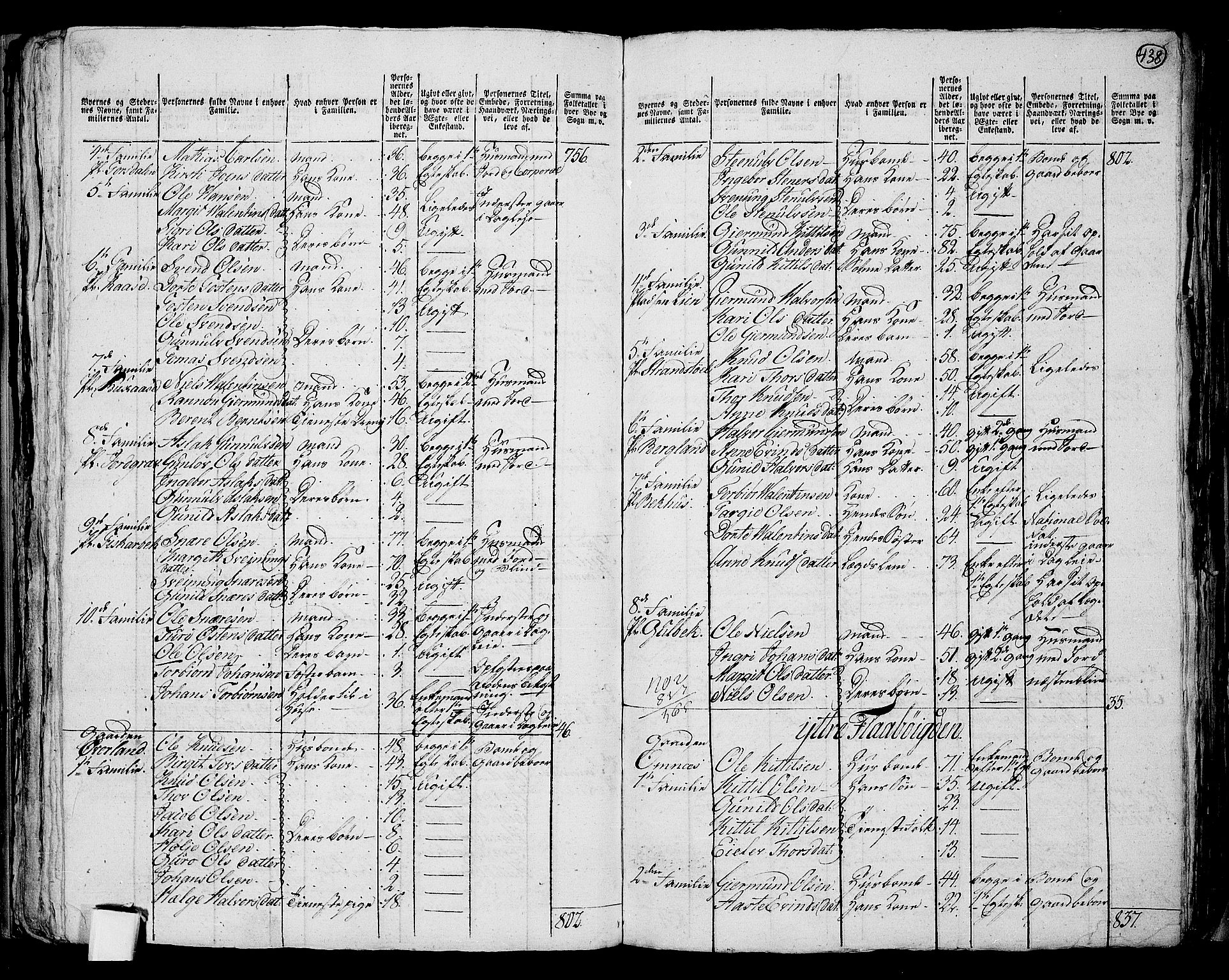 RA, 1801 census for 0829P Kviteseid, 1801, p. 437b-438a