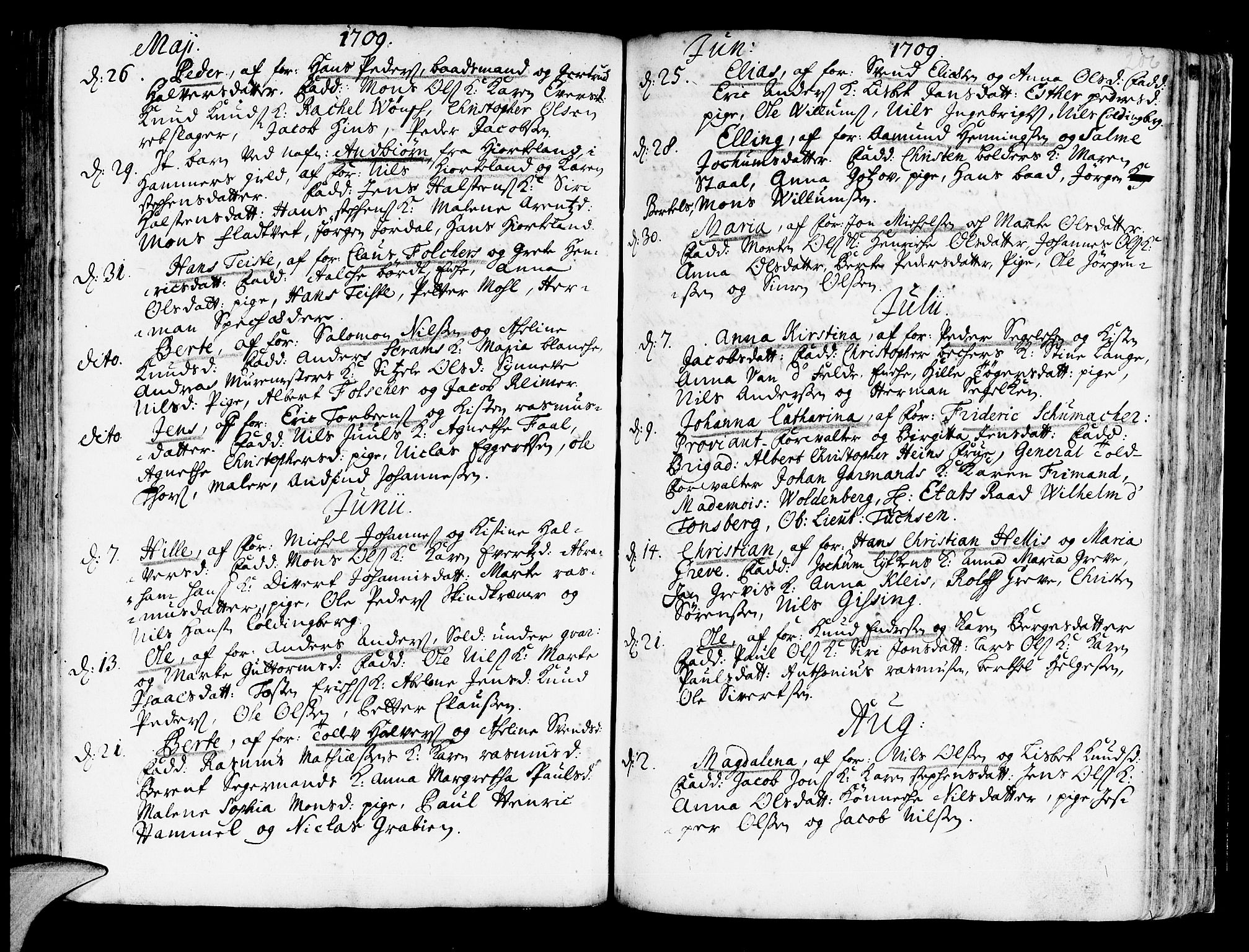 Korskirken sokneprestembete, SAB/A-76101/H/Haa/L0003: Parish register (official) no. A 3, 1698-1719, p. 206