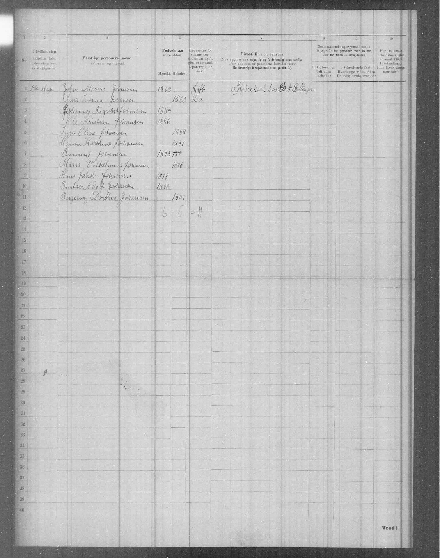 OBA, Municipal Census 1902 for Kristiania, 1902, p. 3023