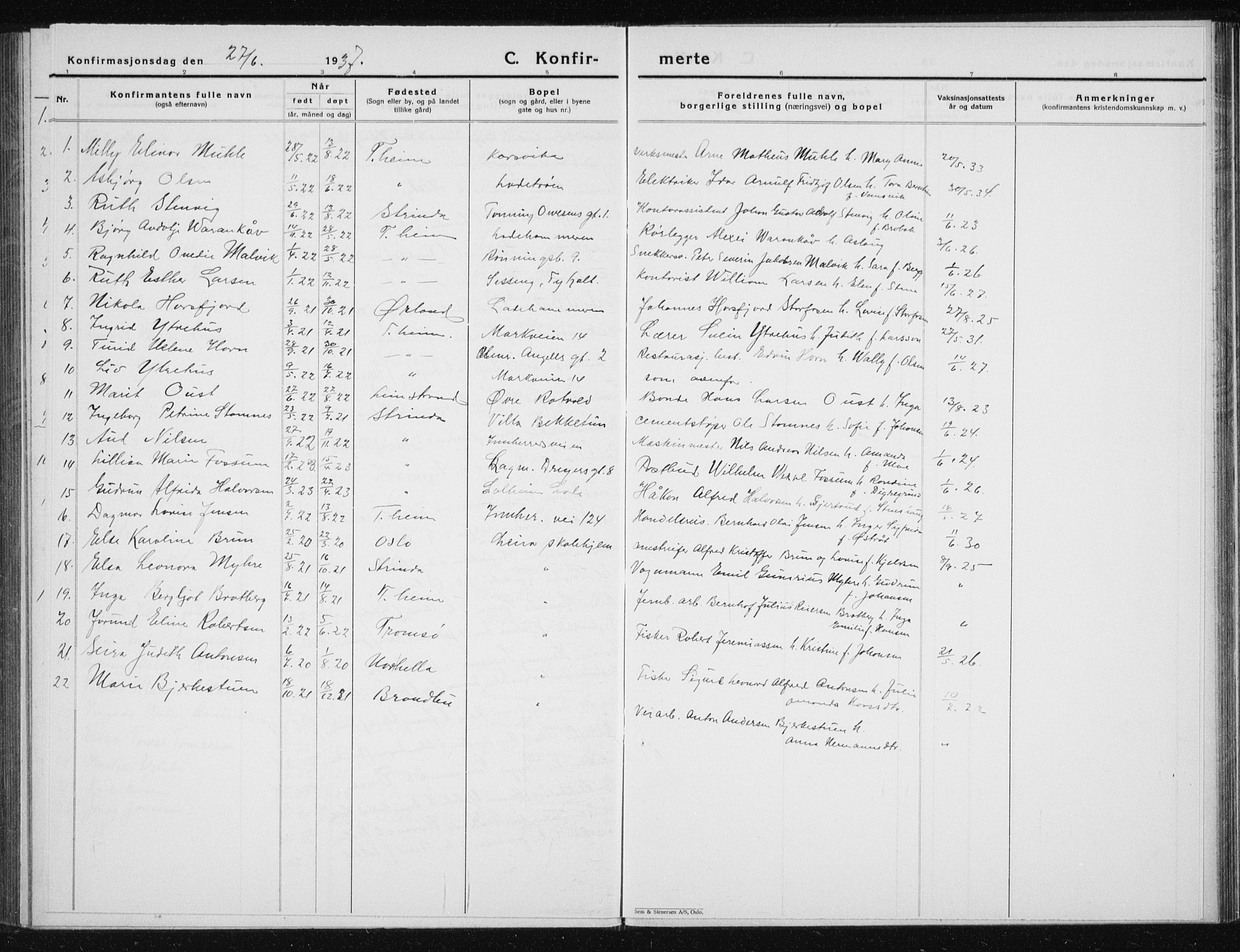 Ministerialprotokoller, klokkerbøker og fødselsregistre - Sør-Trøndelag, SAT/A-1456/606/L0314: Parish register (copy) no. 606C10, 1911-1937