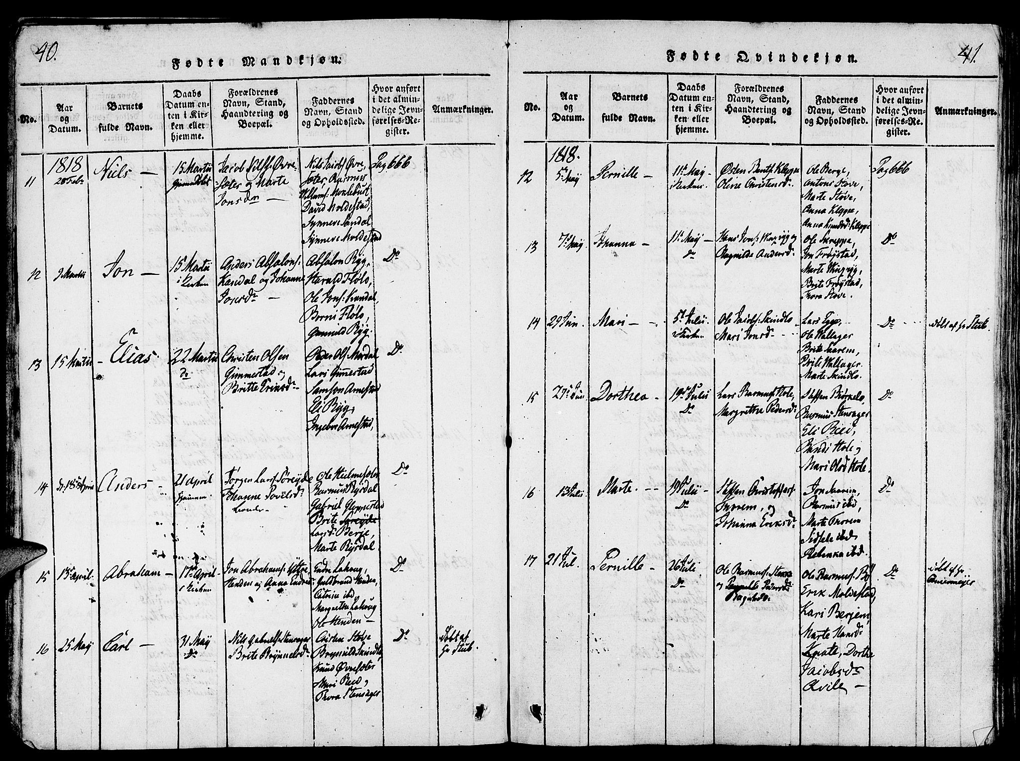 Gloppen sokneprestembete, SAB/A-80101/H/Haa/Haaa/L0006: Parish register (official) no. A 6, 1816-1826, p. 40-41