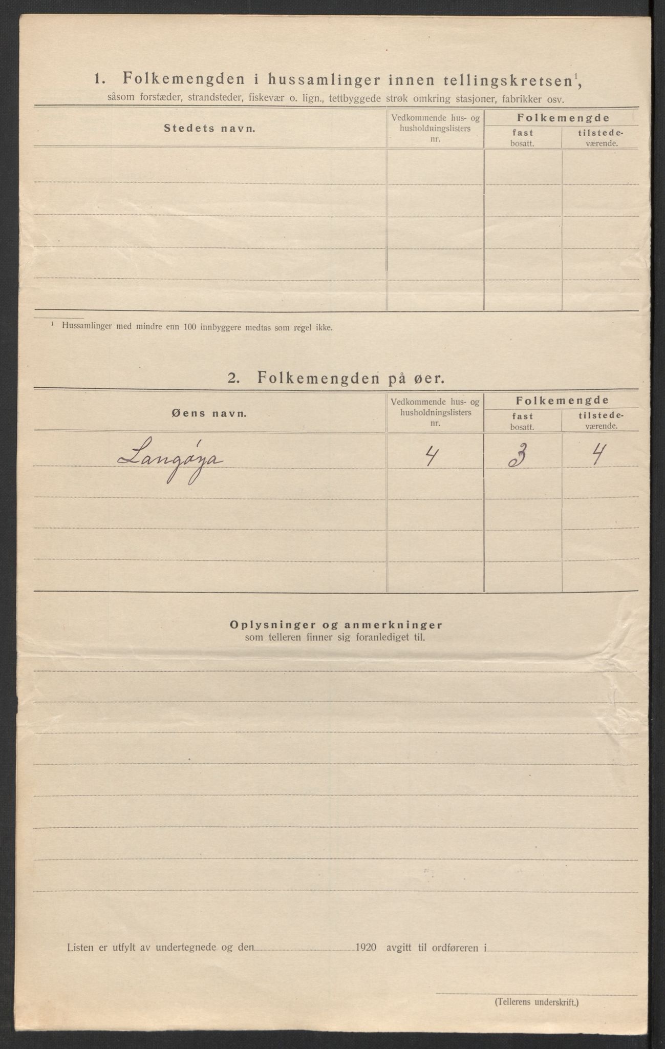 SAK, 1920 census for Vegårshei, 1920, p. 26