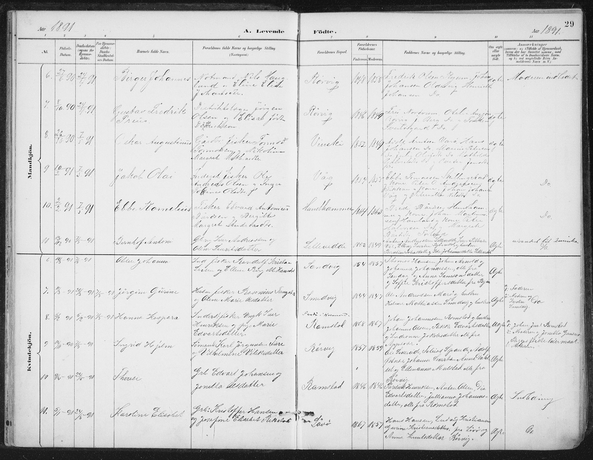 Ministerialprotokoller, klokkerbøker og fødselsregistre - Nord-Trøndelag, AV/SAT-A-1458/784/L0673: Parish register (official) no. 784A08, 1888-1899, p. 29