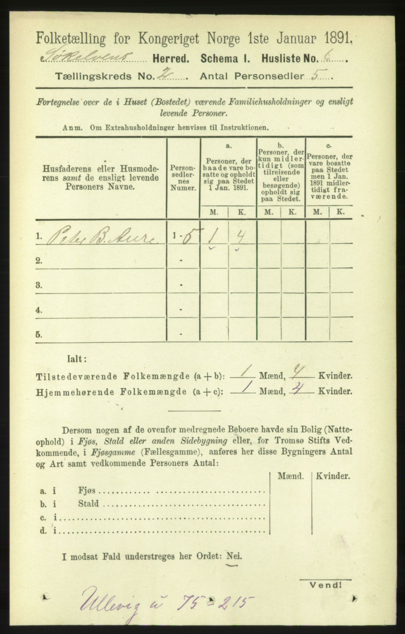 RA, 1891 census for 1528 Sykkylven, 1891, p. 741