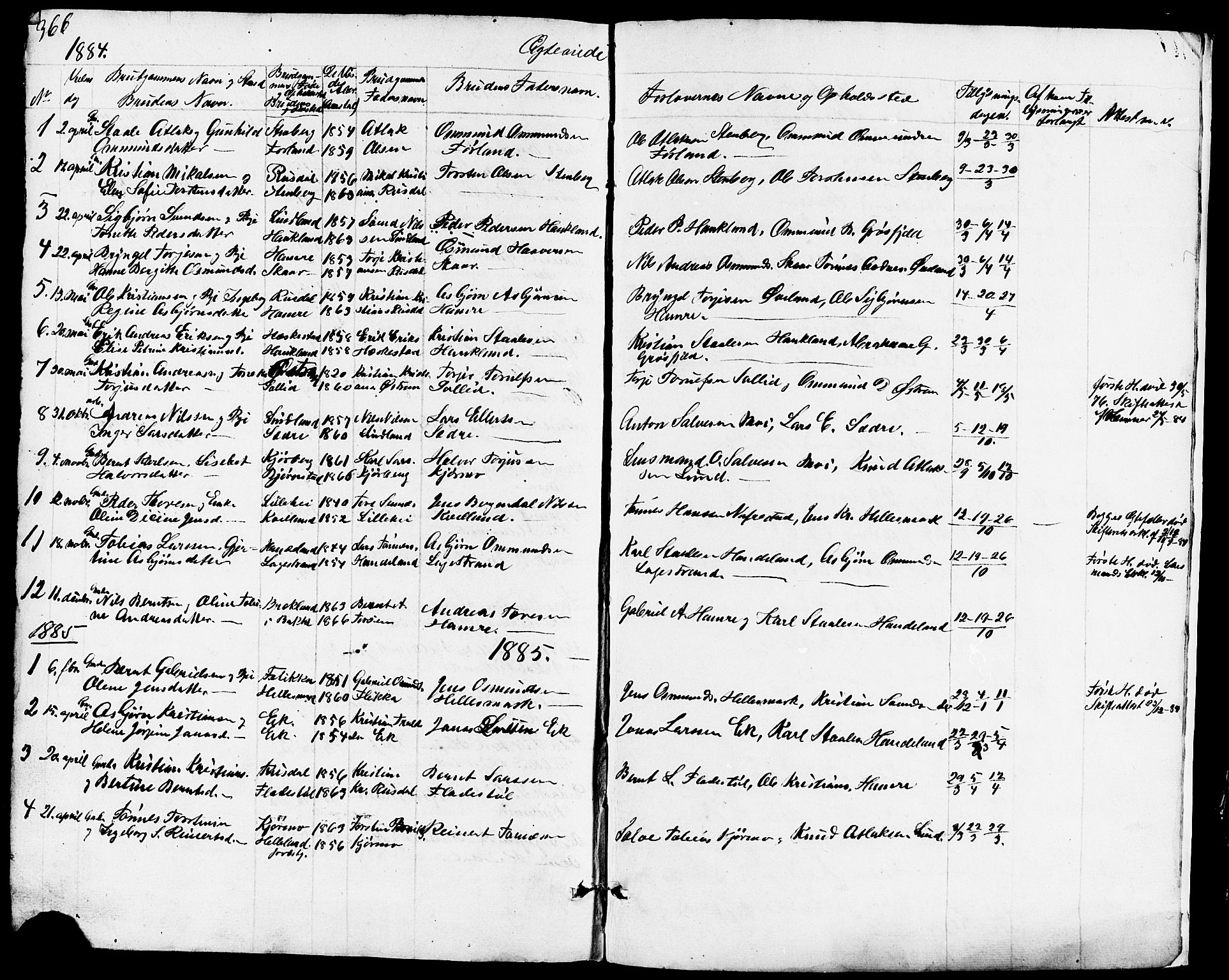 Lund sokneprestkontor, AV/SAST-A-101809/S07/L0003: Parish register (copy) no. B 3, 1848-1885, p. 366