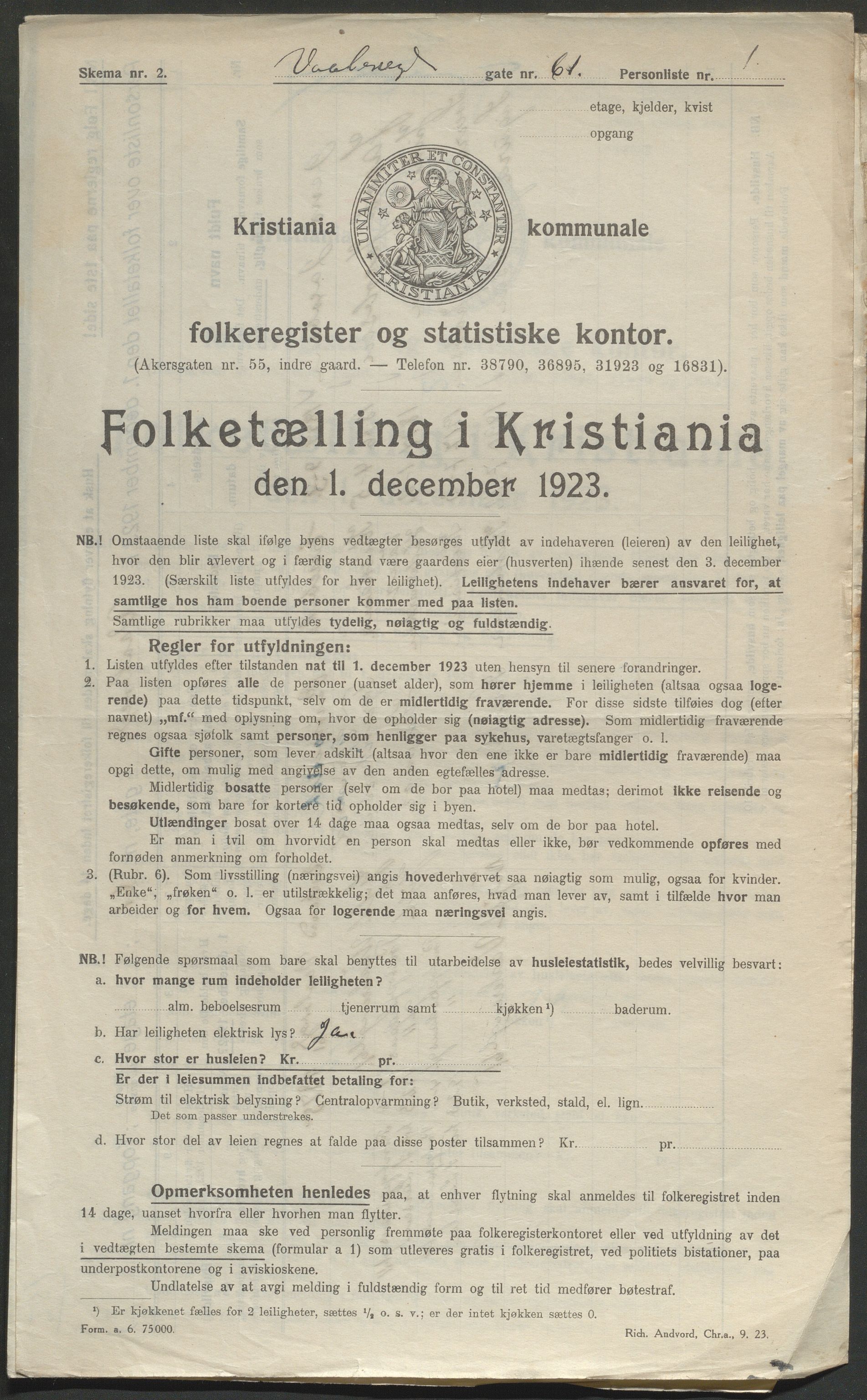 OBA, Municipal Census 1923 for Kristiania, 1923, p. 139404