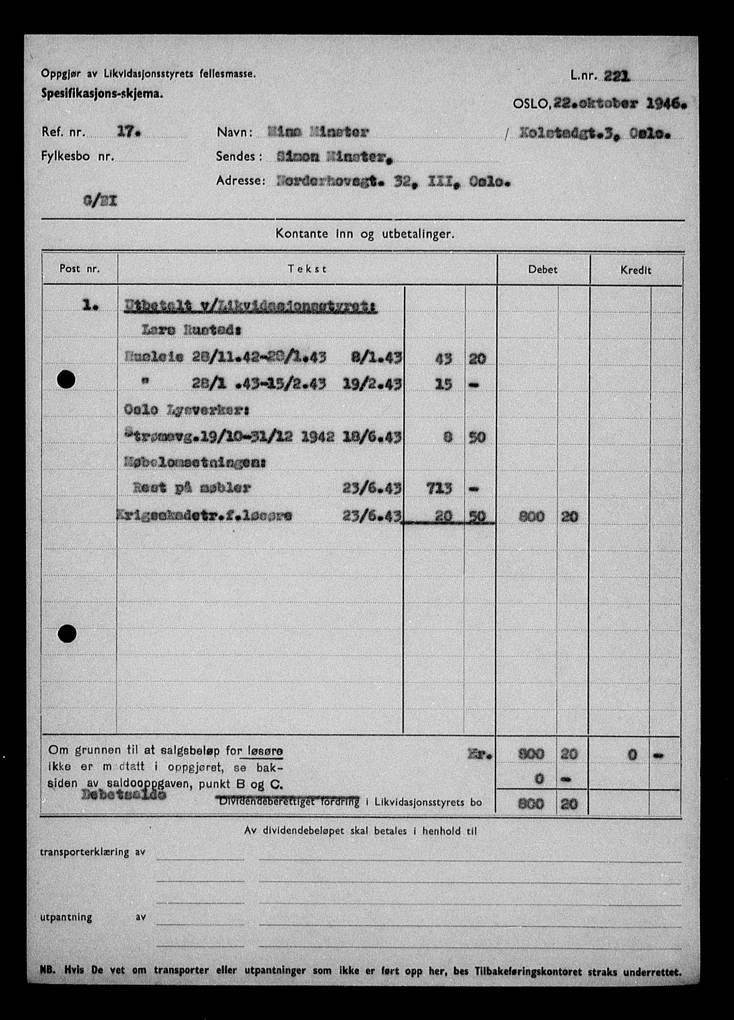 Justisdepartementet, Tilbakeføringskontoret for inndratte formuer, RA/S-1564/H/Hc/Hcc/L0965: --, 1945-1947, p. 592