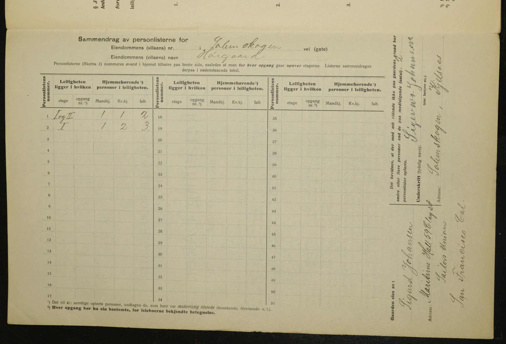 OBA, Municipal Census 1917 for Aker, 1917, p. 13999