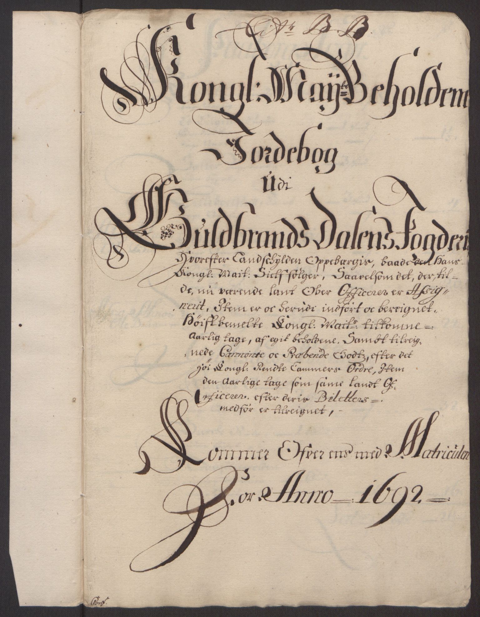 Rentekammeret inntil 1814, Reviderte regnskaper, Fogderegnskap, RA/EA-4092/R17/L1166: Fogderegnskap Gudbrandsdal, 1690-1692, p. 61
