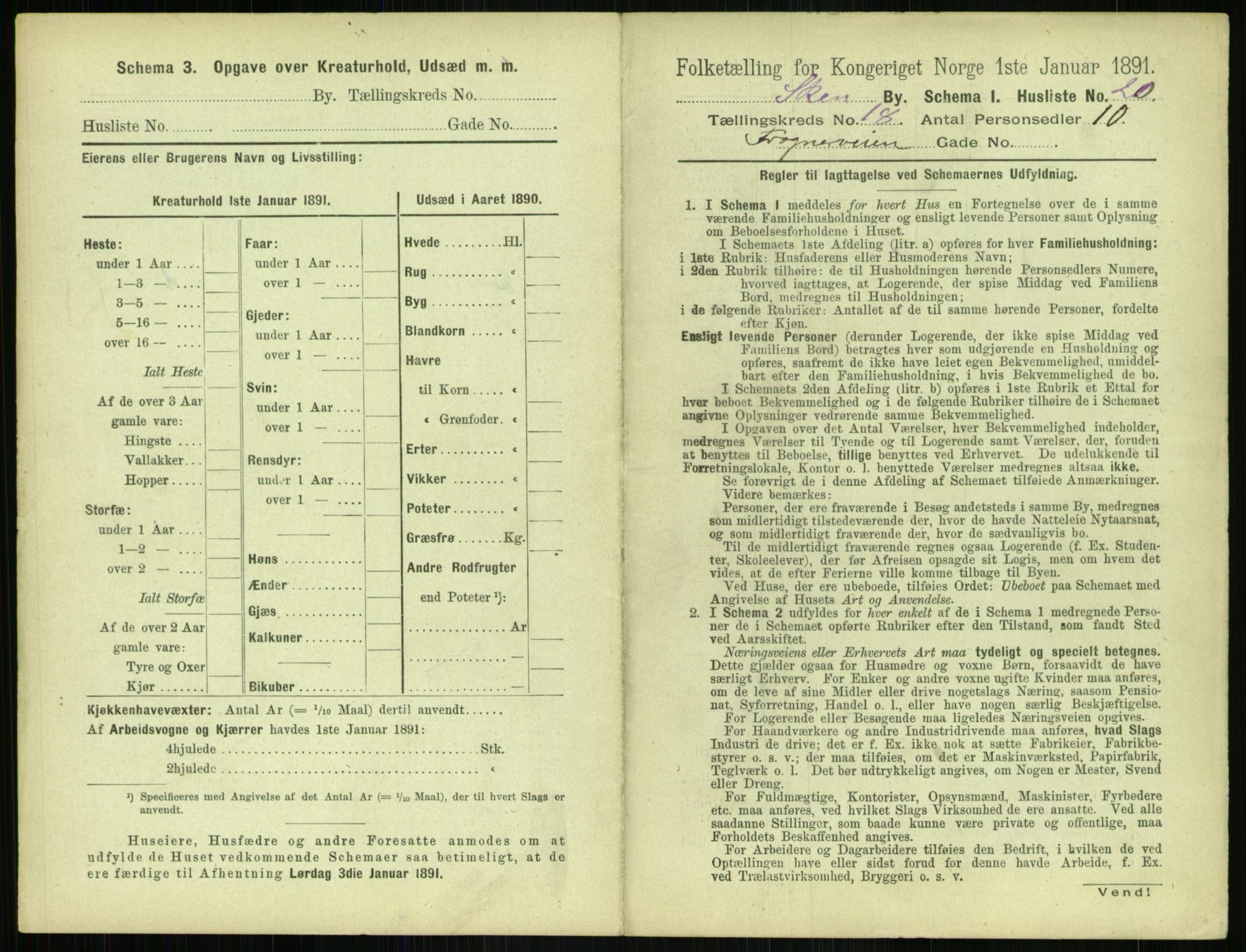 RA, 1891 census for 0806 Skien, 1891, p. 726