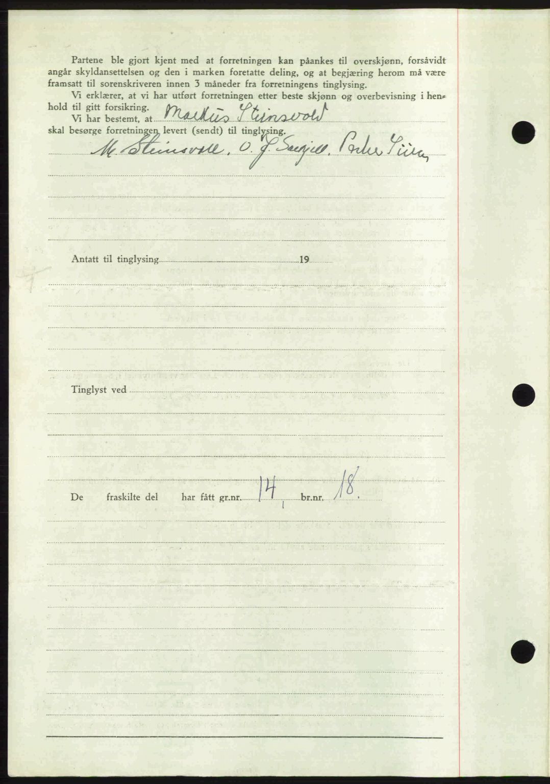 Romsdal sorenskriveri, AV/SAT-A-4149/1/2/2C: Mortgage book no. A30, 1949-1949, Diary no: : 2563/1949