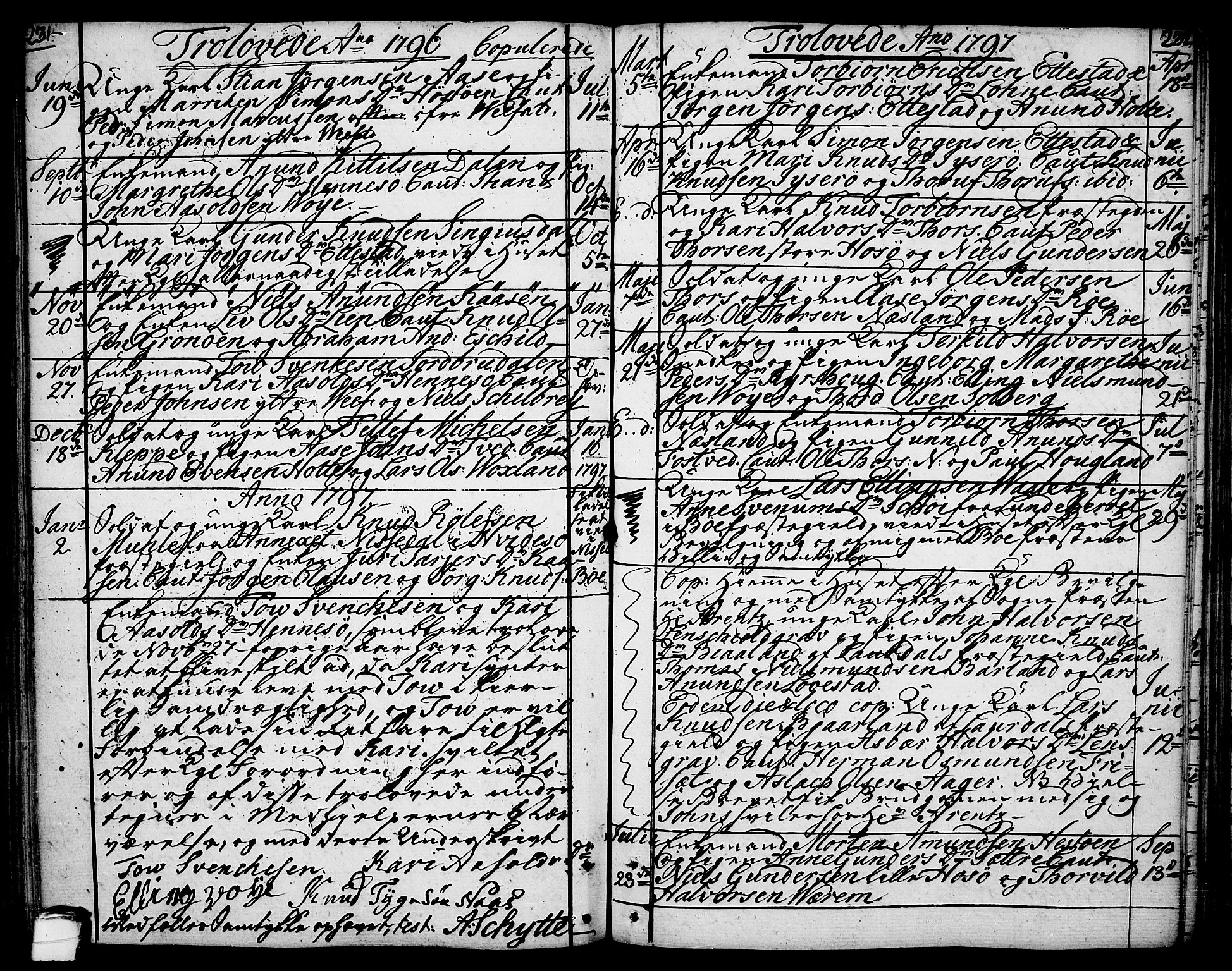 Drangedal kirkebøker, SAKO/A-258/F/Fa/L0003: Parish register (official) no. 3, 1768-1814, p. 231-232