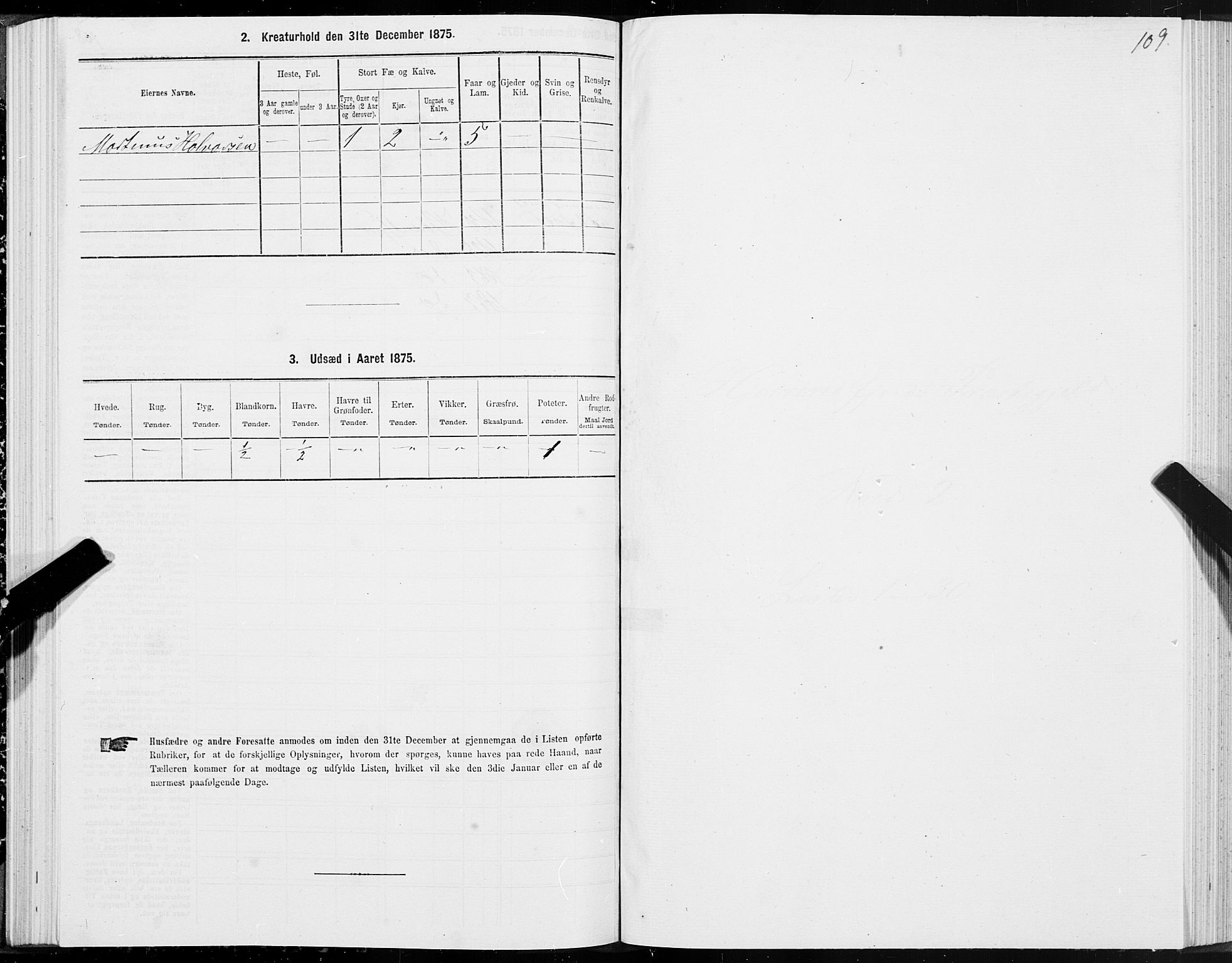 SAT, 1875 census for 1522P Hjørundfjord, 1875, p. 1109