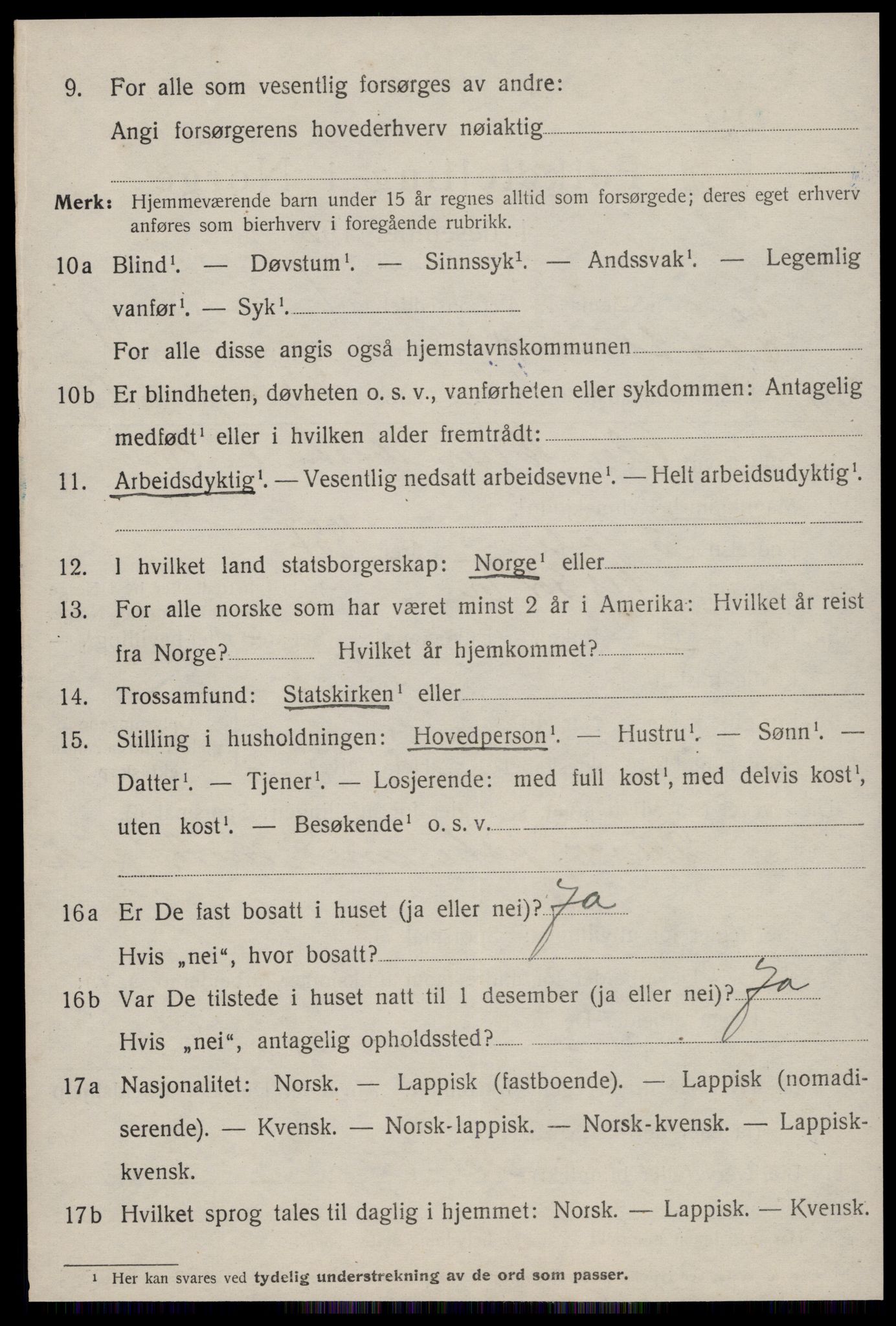 SAT, 1920 census for Jøssund, 1920, p. 3929