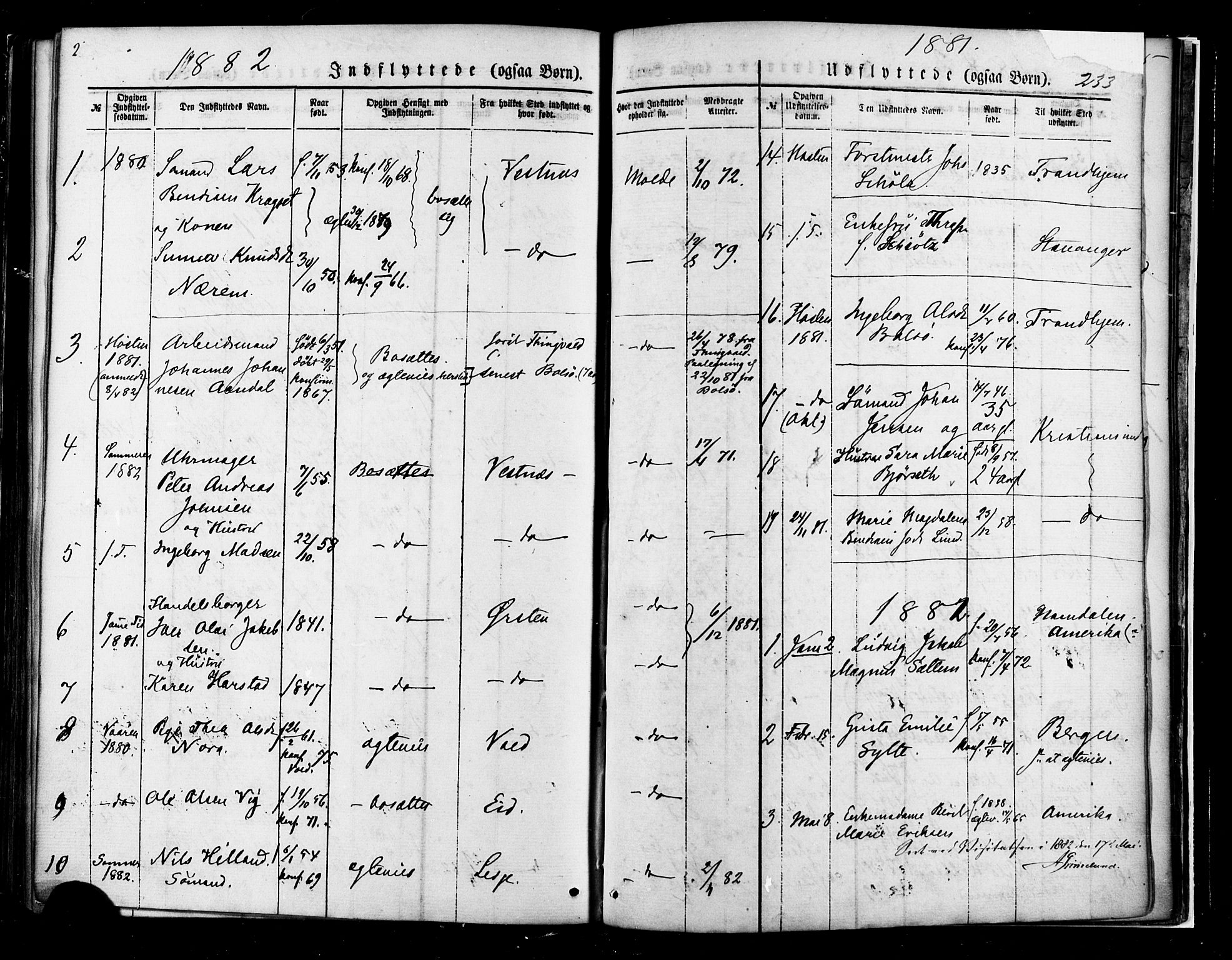 Ministerialprotokoller, klokkerbøker og fødselsregistre - Møre og Romsdal, AV/SAT-A-1454/558/L0691: Parish register (official) no. 558A05, 1873-1886, p. 233