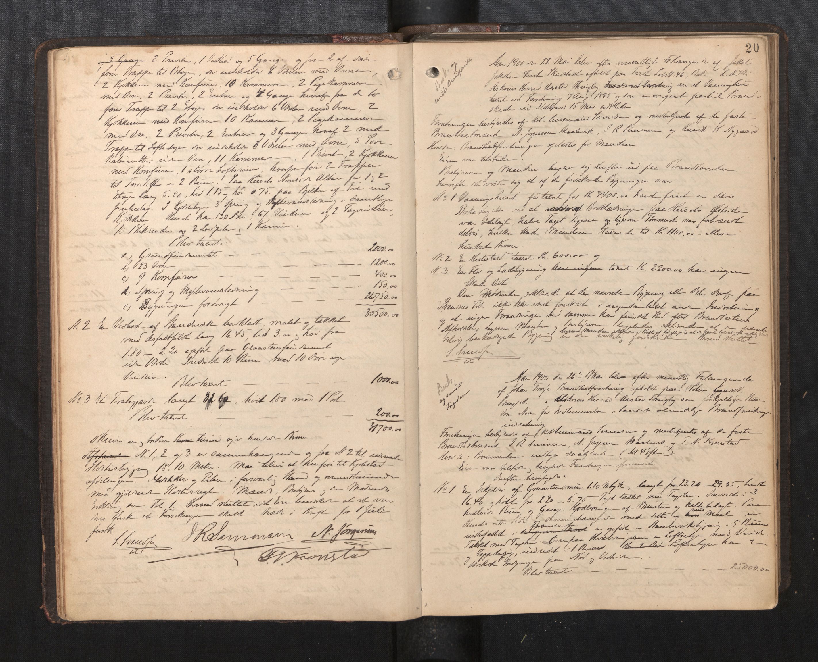 Lensmannen i Årstad, AV/SAB-A-36201/0012/L0010: Branntakstprotokoll, 1899-1907, p. 20