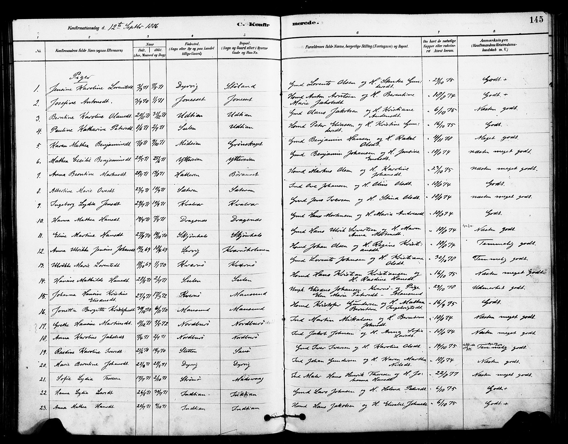 Ministerialprotokoller, klokkerbøker og fødselsregistre - Sør-Trøndelag, SAT/A-1456/640/L0578: Parish register (official) no. 640A03, 1879-1889, p. 145