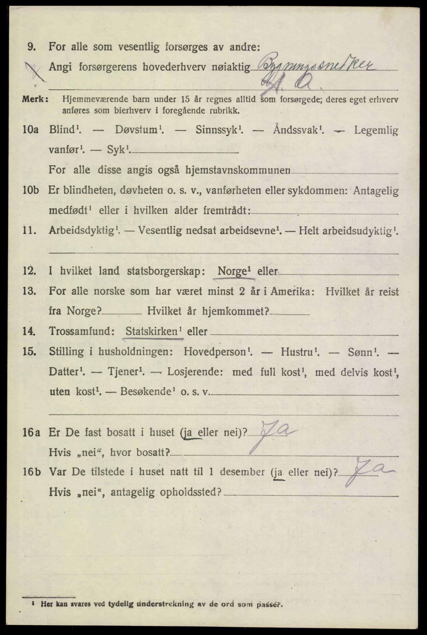 SAH, 1920 census for Vinger, 1920, p. 6185