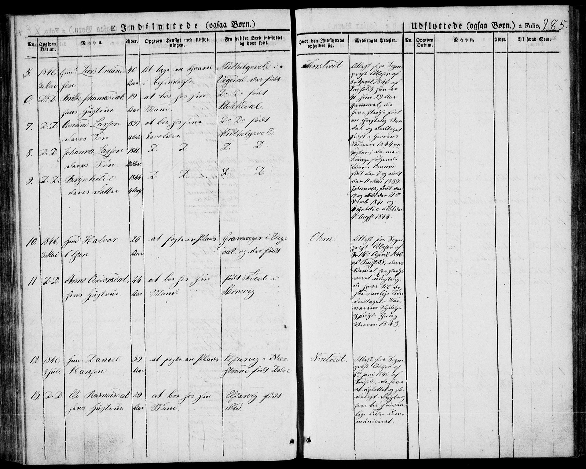 Skjold sokneprestkontor, AV/SAST-A-101847/H/Ha/Haa/L0005: Parish register (official) no. A 5, 1830-1856, p. 285