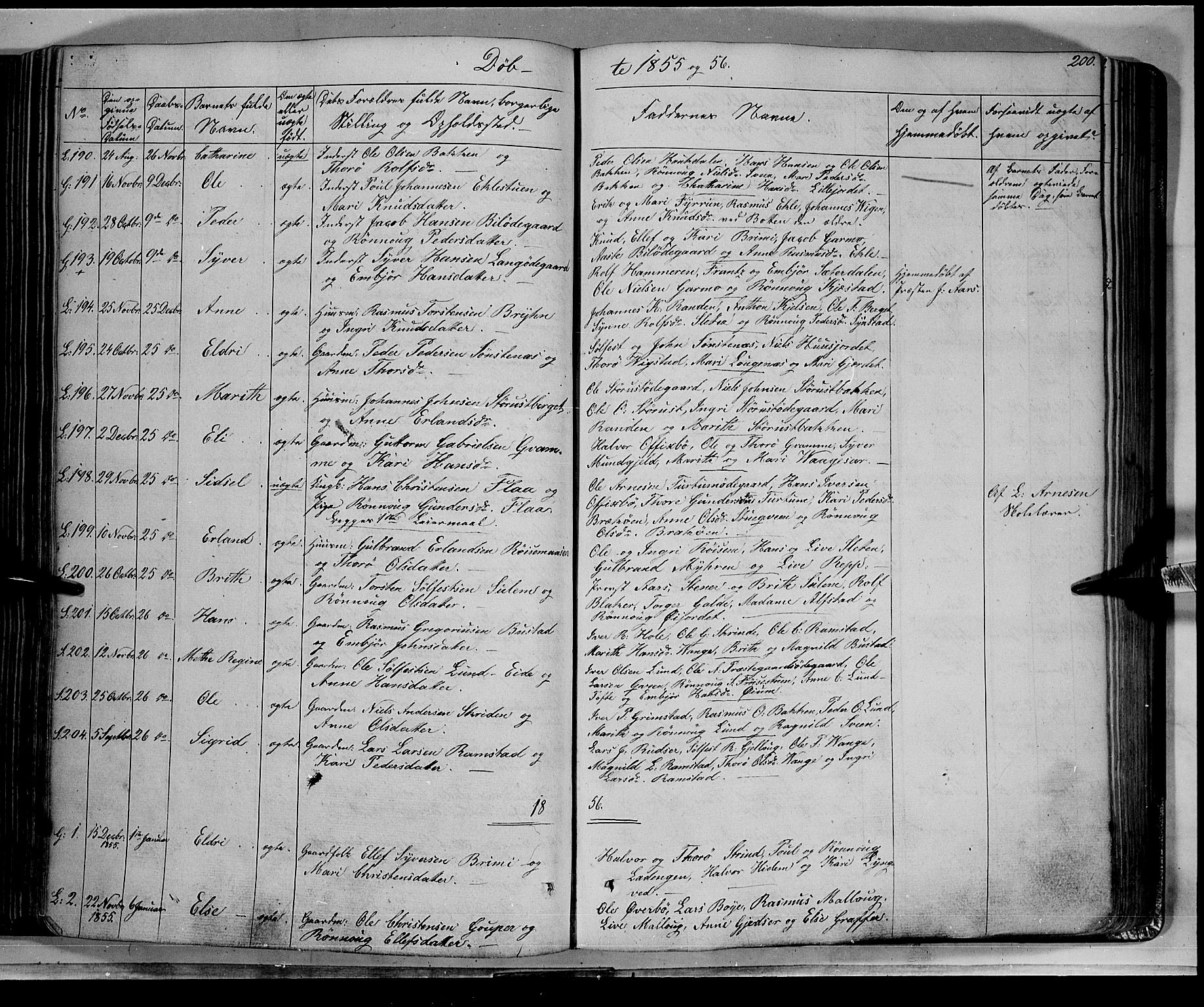 Lom prestekontor, SAH/PREST-070/K/L0006: Parish register (official) no. 6A, 1837-1863, p. 200