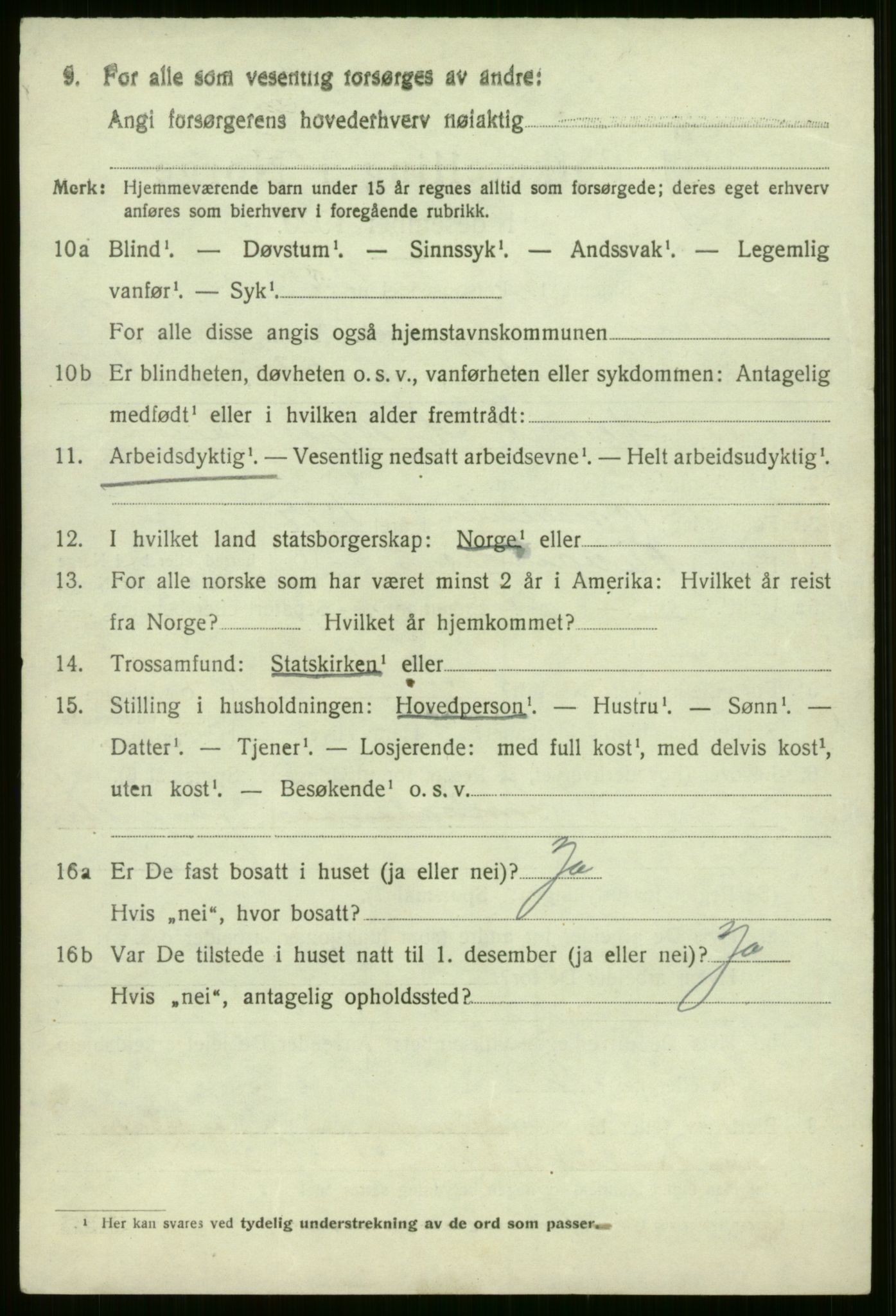 SAB, 1920 census for Evanger, 1920, p. 2674
