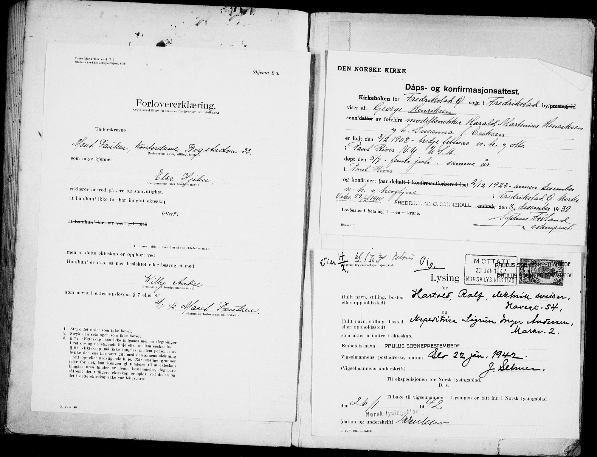 Paulus prestekontor Kirkebøker, AV/SAO-A-10871/H/Ha/L0006: Banns register no. 6, 1939-1942