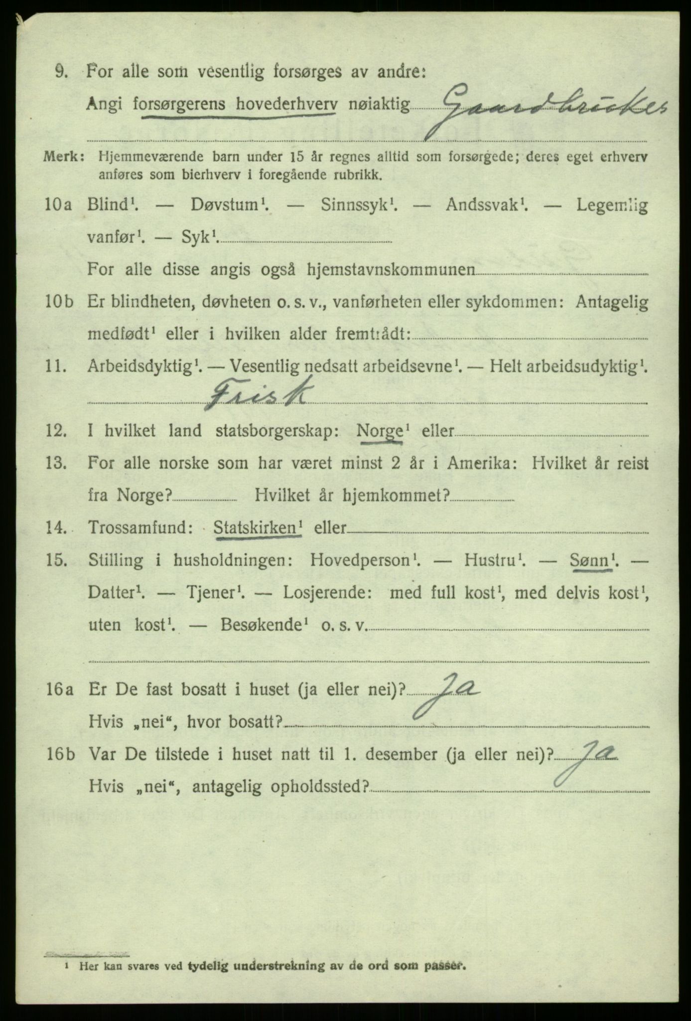 SAB, 1920 census for Gulen, 1920, p. 4984