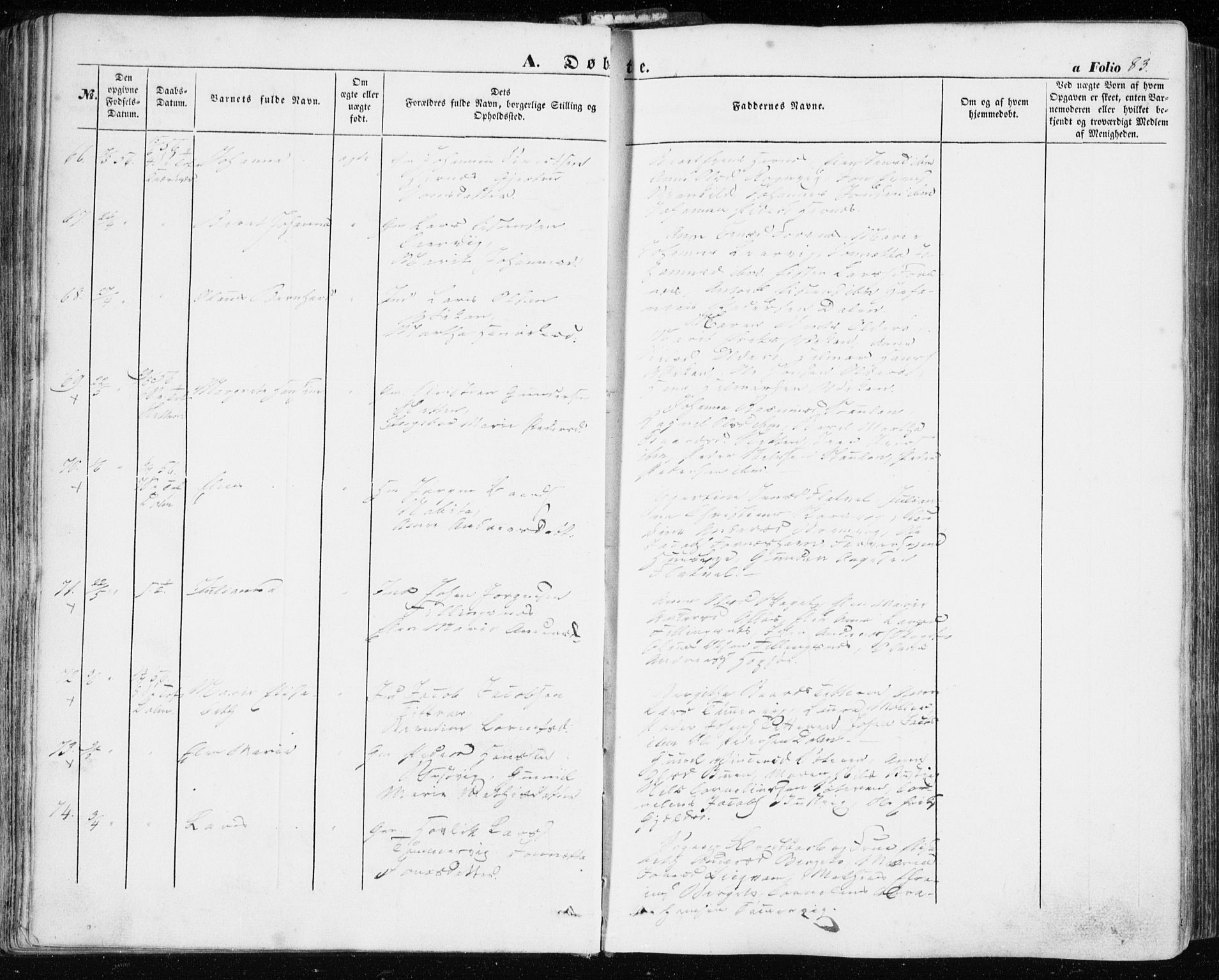 Ministerialprotokoller, klokkerbøker og fødselsregistre - Sør-Trøndelag, AV/SAT-A-1456/634/L0530: Parish register (official) no. 634A06, 1852-1860, p. 83